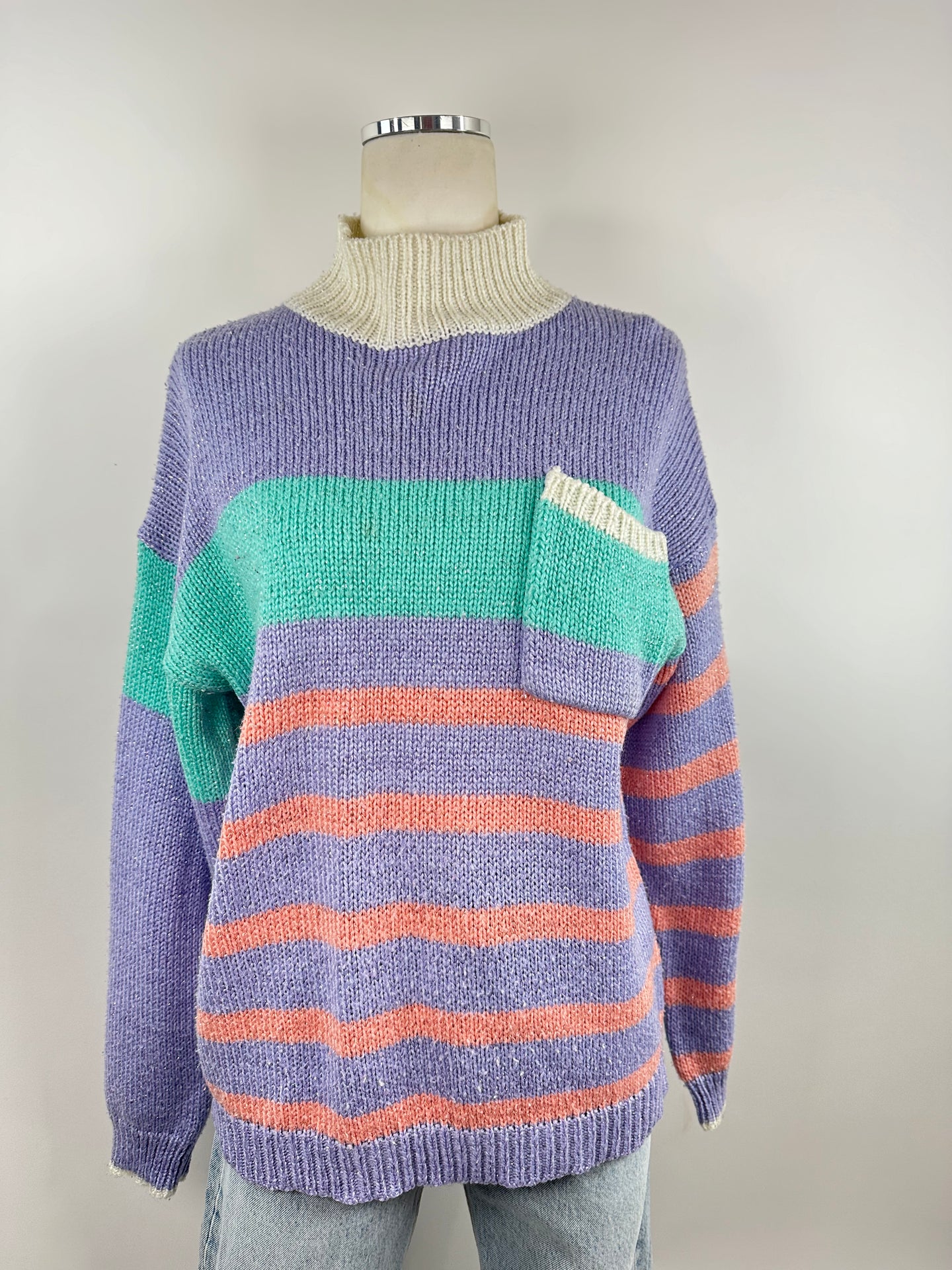 Gitano Purple Stripe Knit Sweater