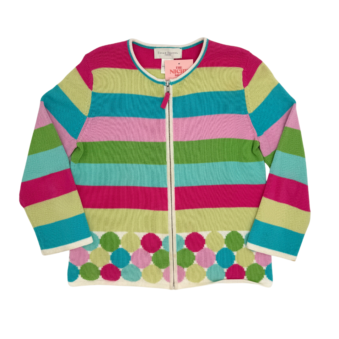Susan Bristol Stripe Zip Sweater