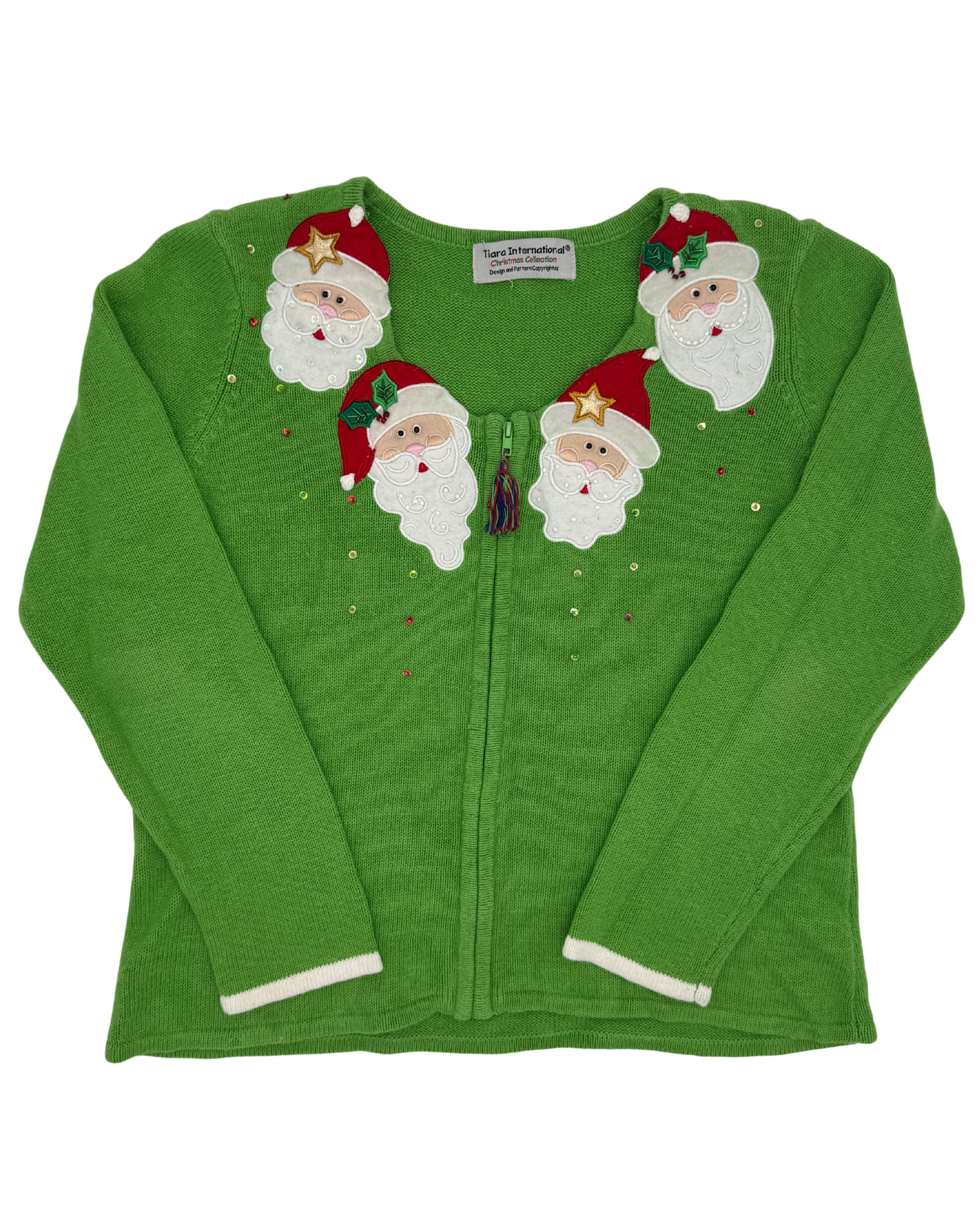 Tiara International Green Santa Sweater