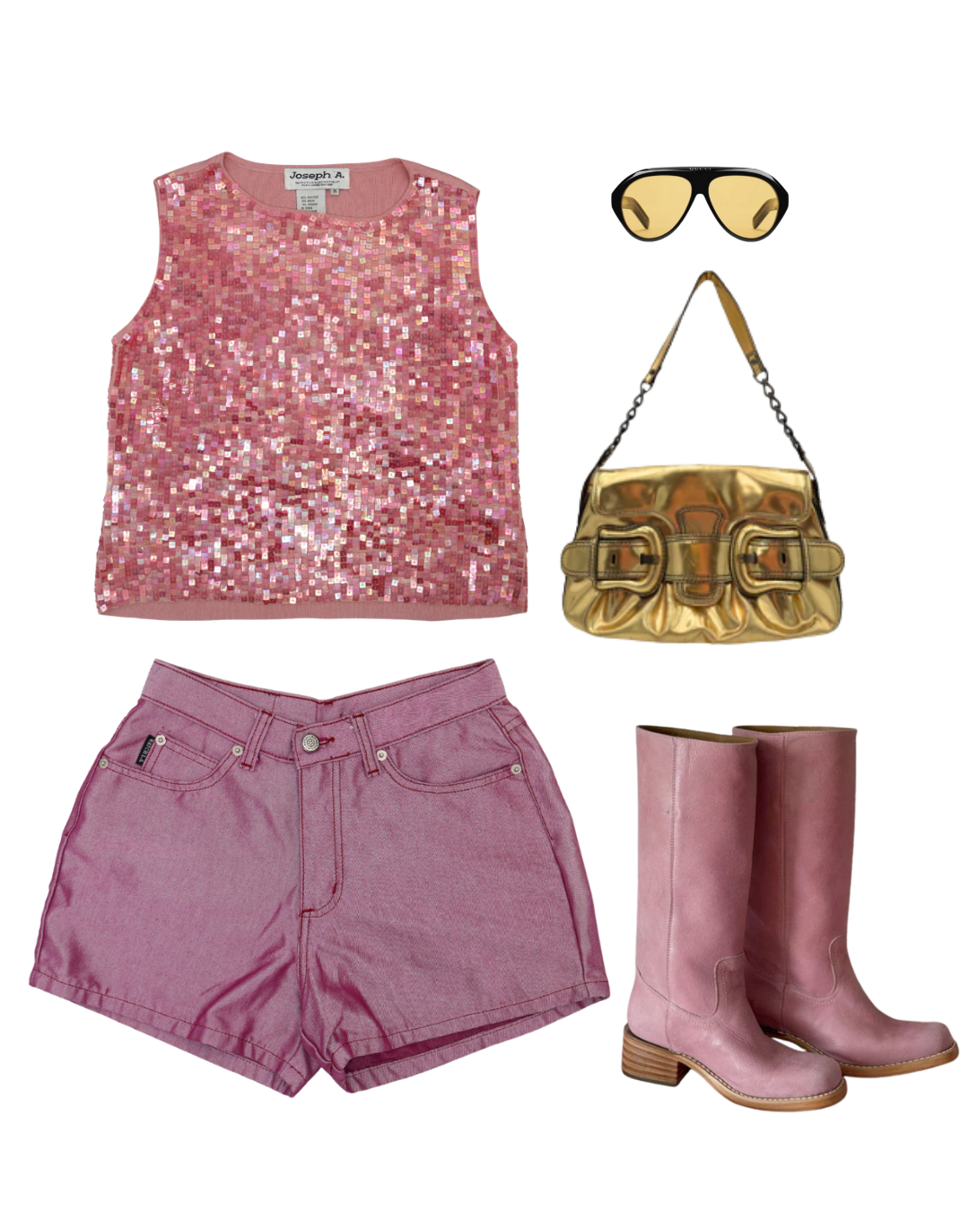 Joseph A Pink Sequin Top