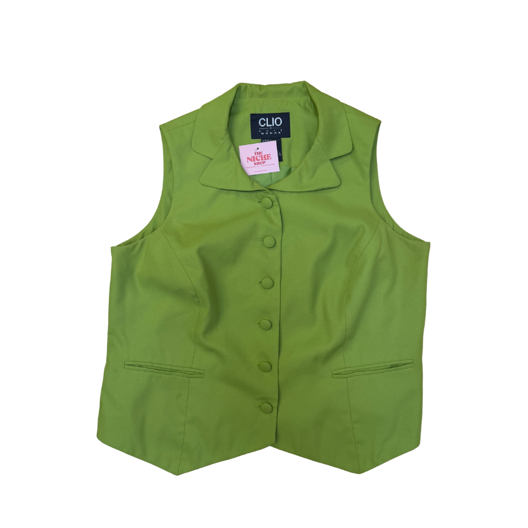 Clio 2 Green Button-Down Vest