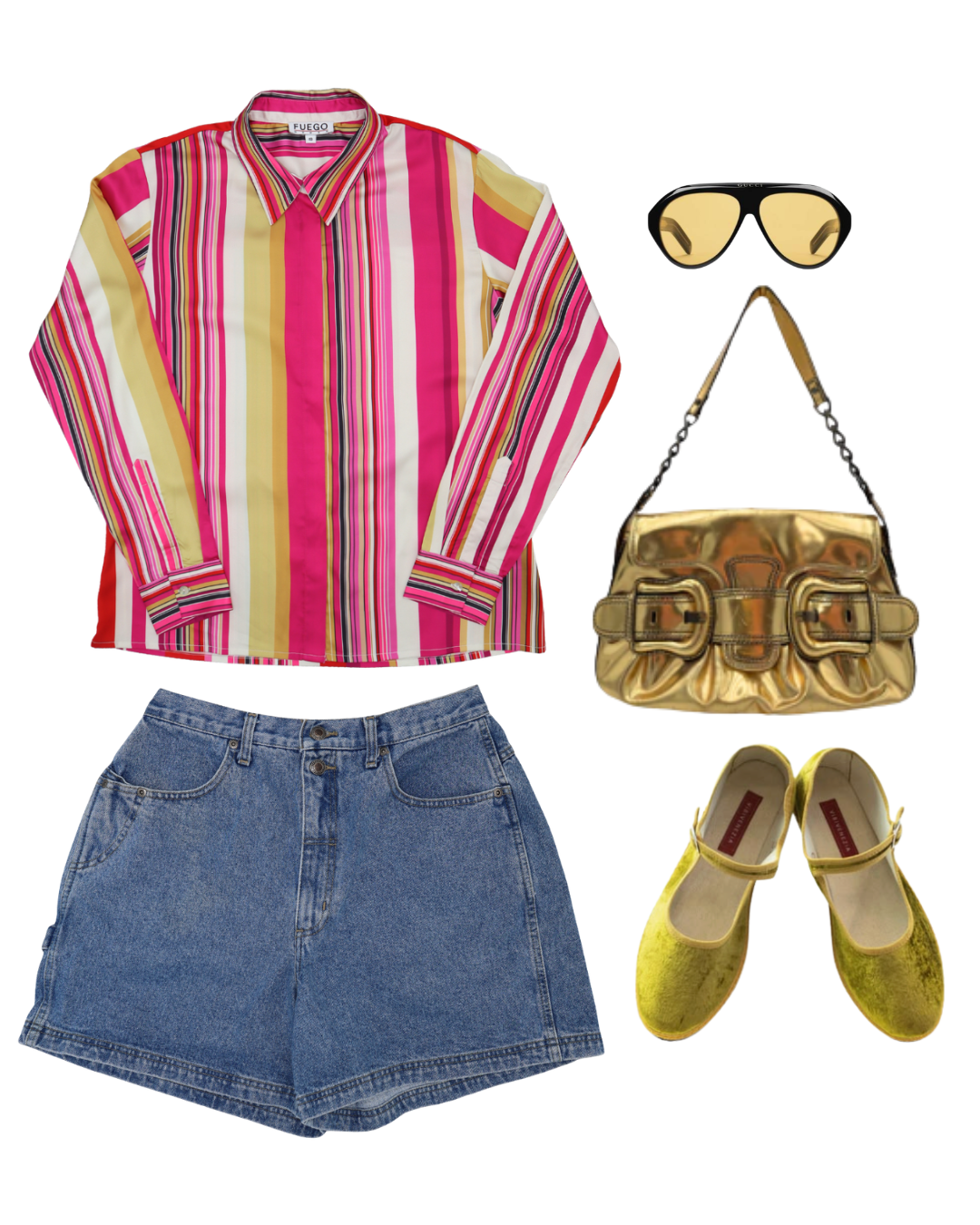 Fuego Woman Silk Striped Top