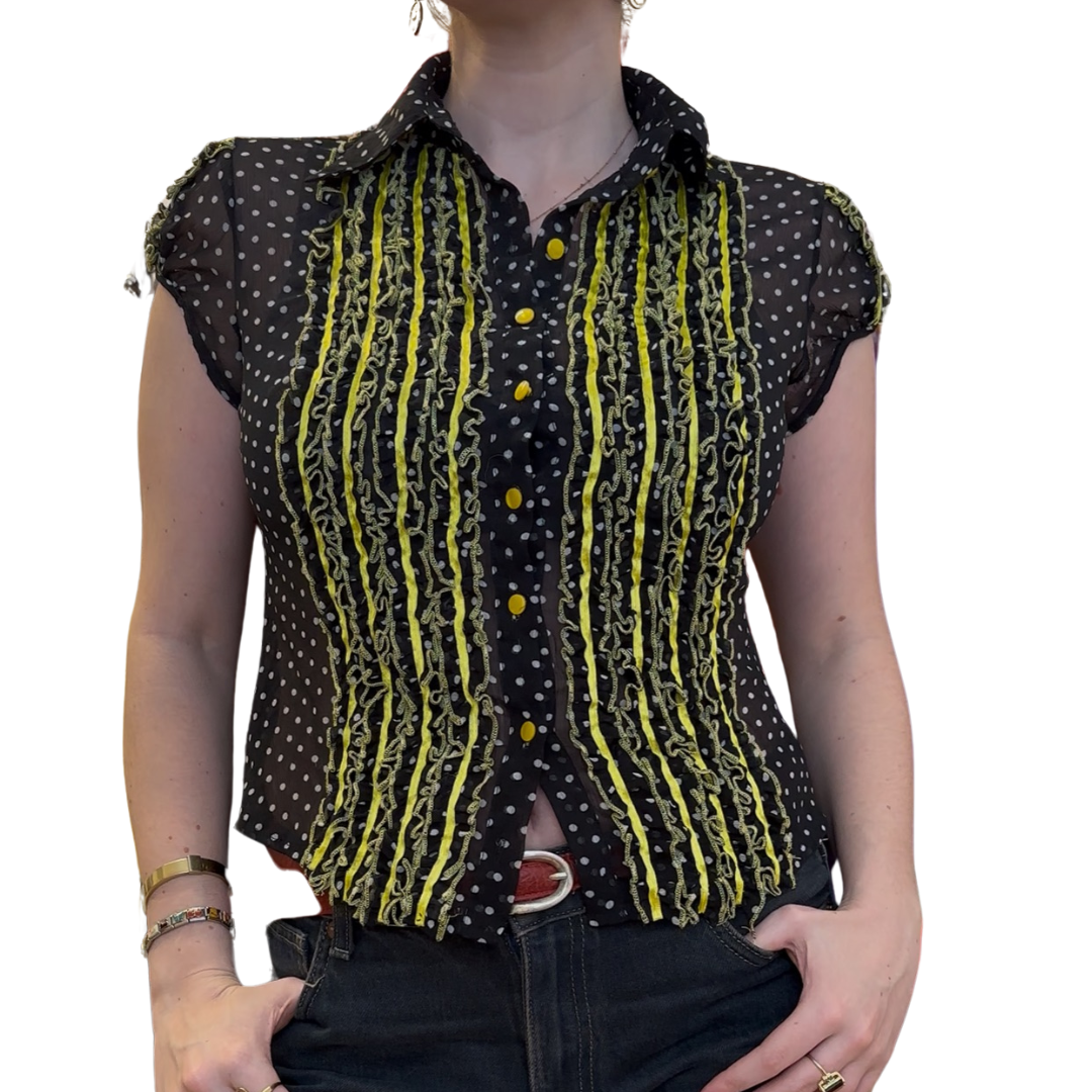 Mayentl Polkadot Sheer Top