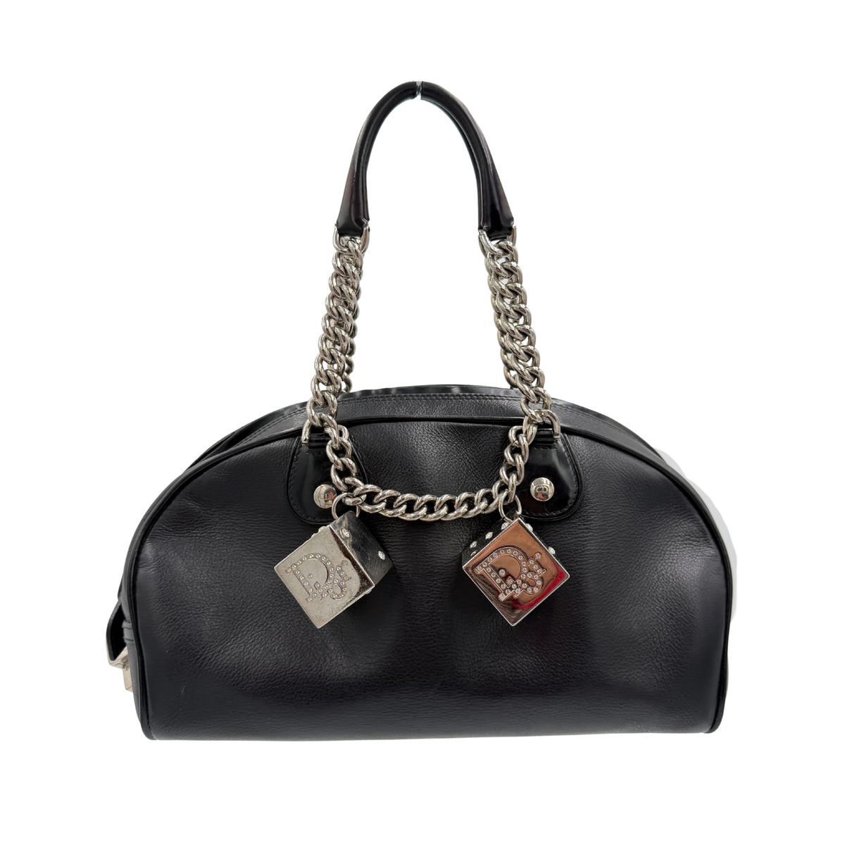 Christian Dior Black Gambler Dice Bowler Bag