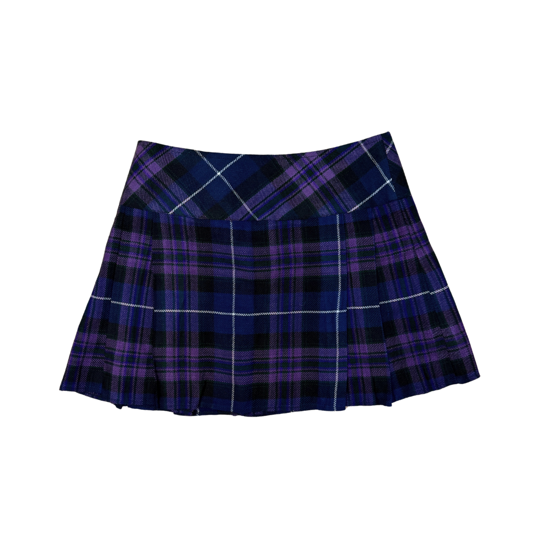 Purple Plaid Mini Skirt