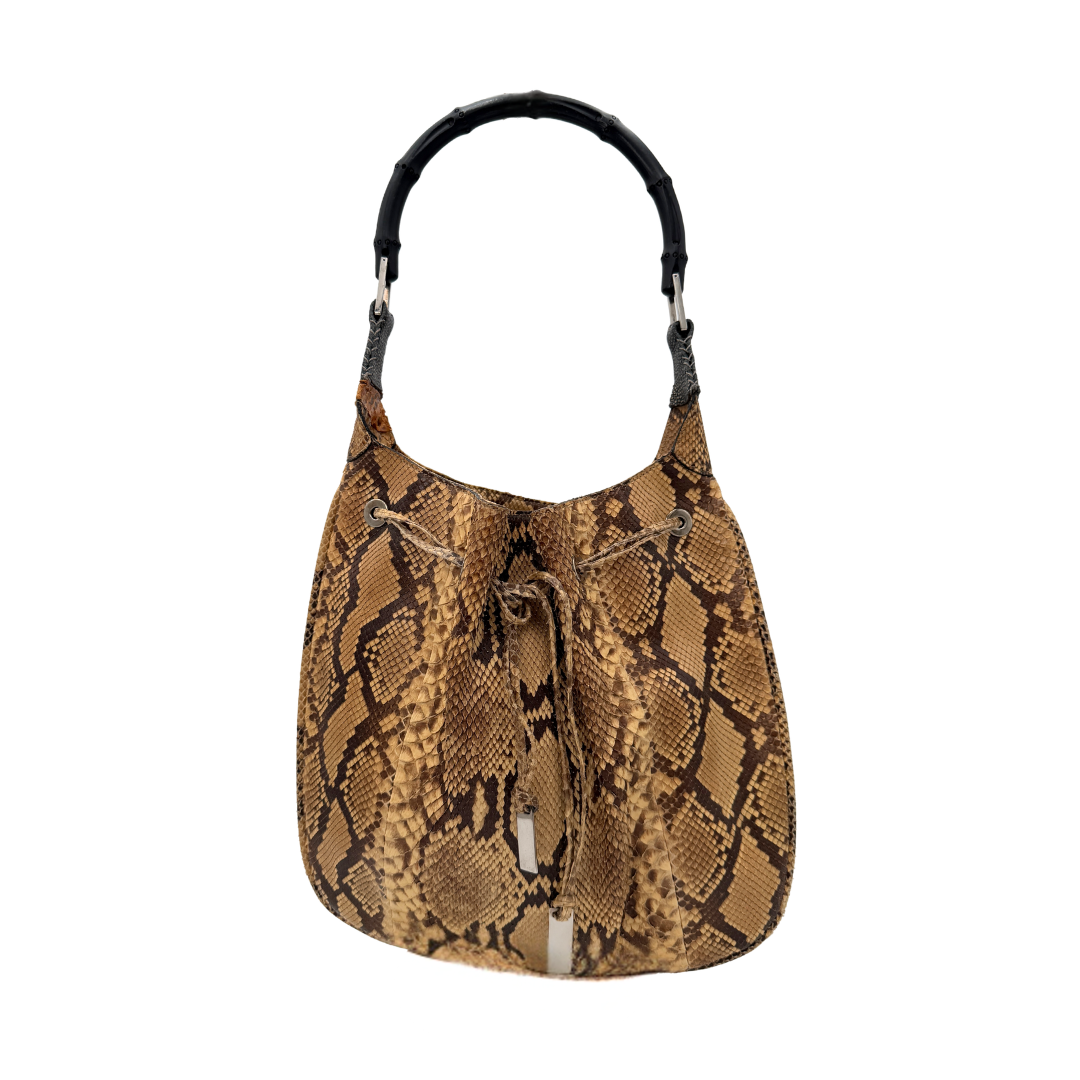 Gucci Python Bamboo Handle Bag