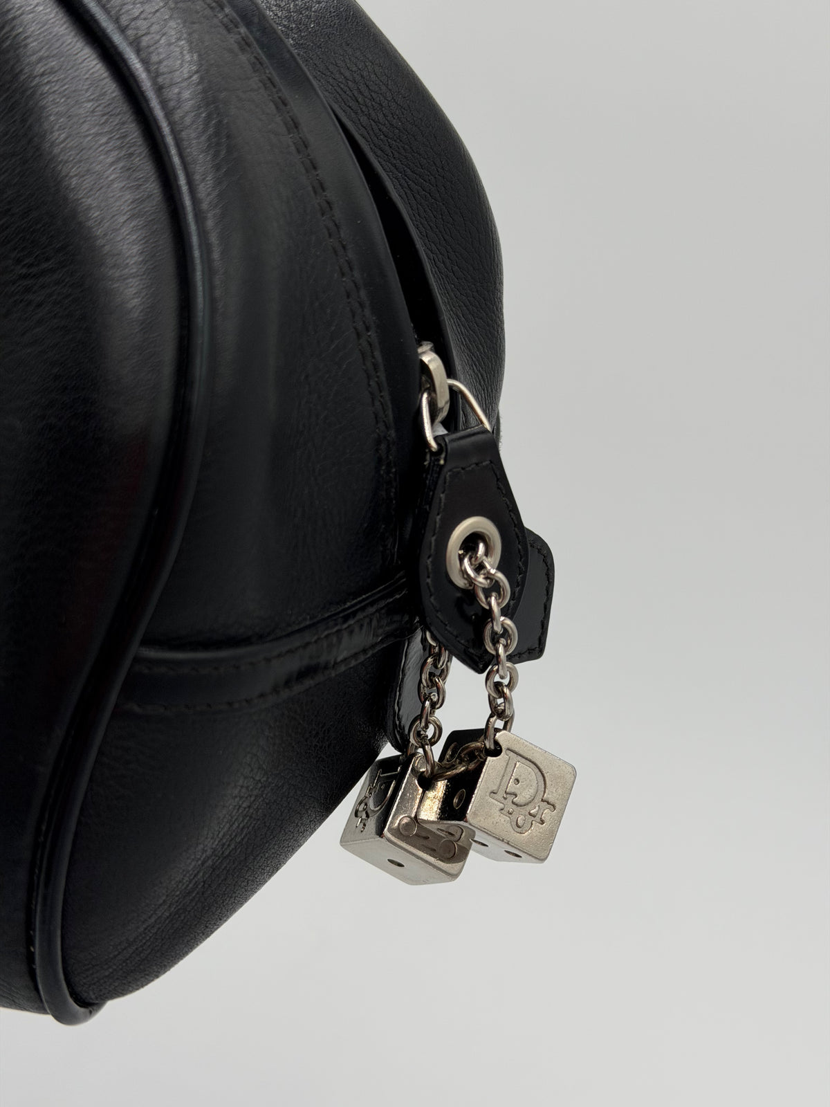 Christian Dior Black Gambler Dice Bowler Bag