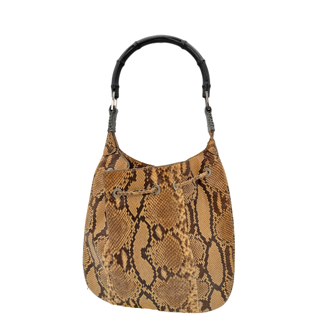 Gucci Python Bamboo Handle Bag