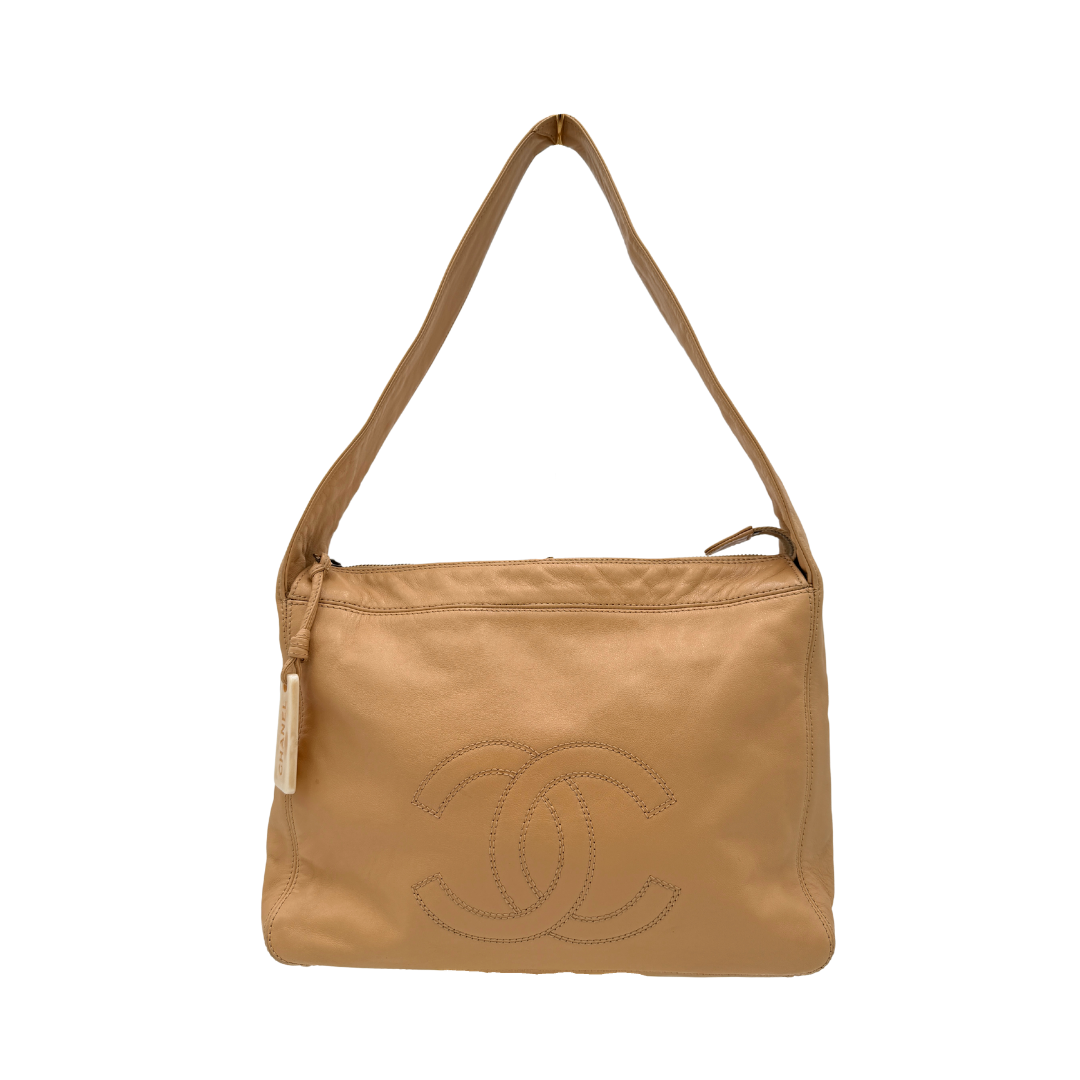 Chanel Tan Lambskin Stitch CC Bag