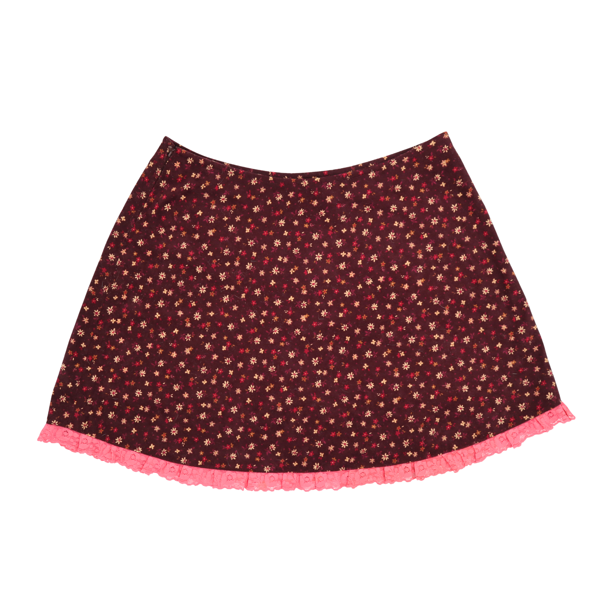Maroon Floral Skirt