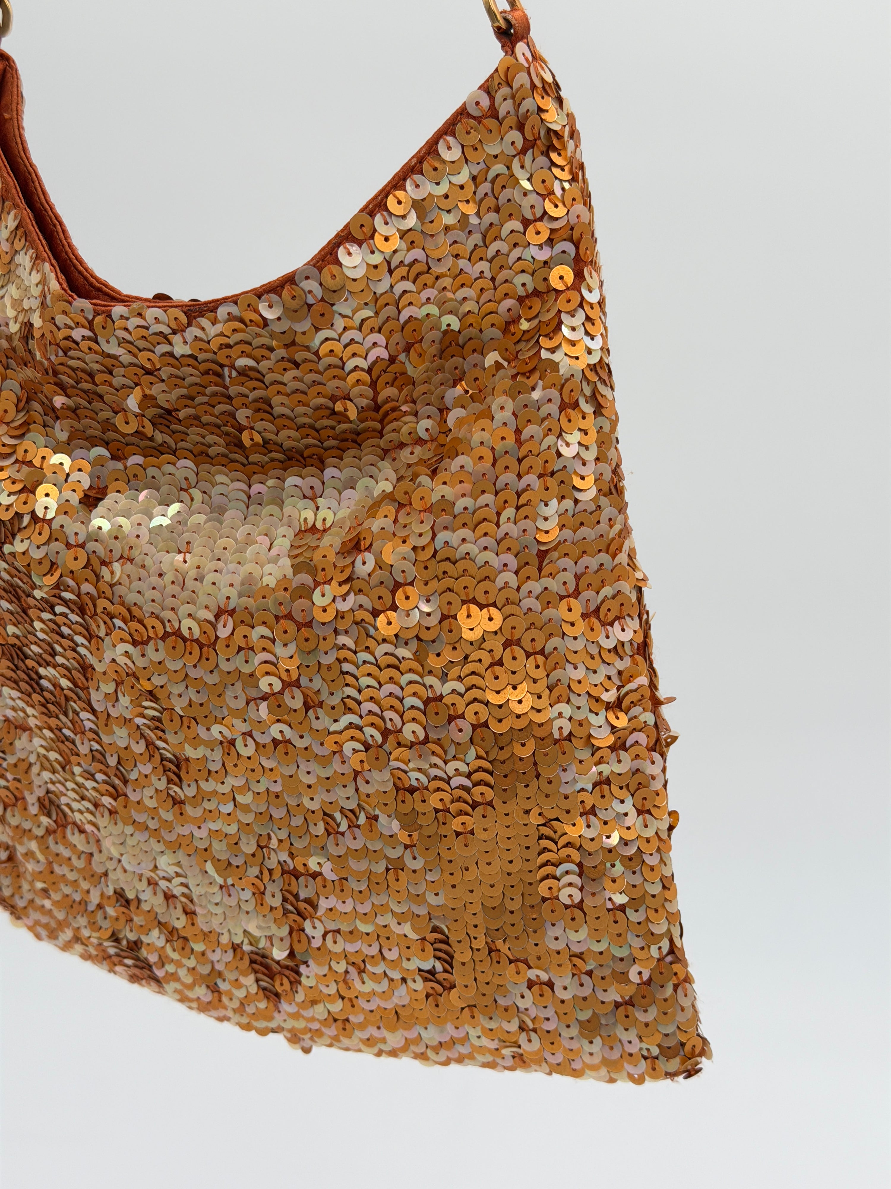 Prada Orange Sequin Mini Shoulder Bag