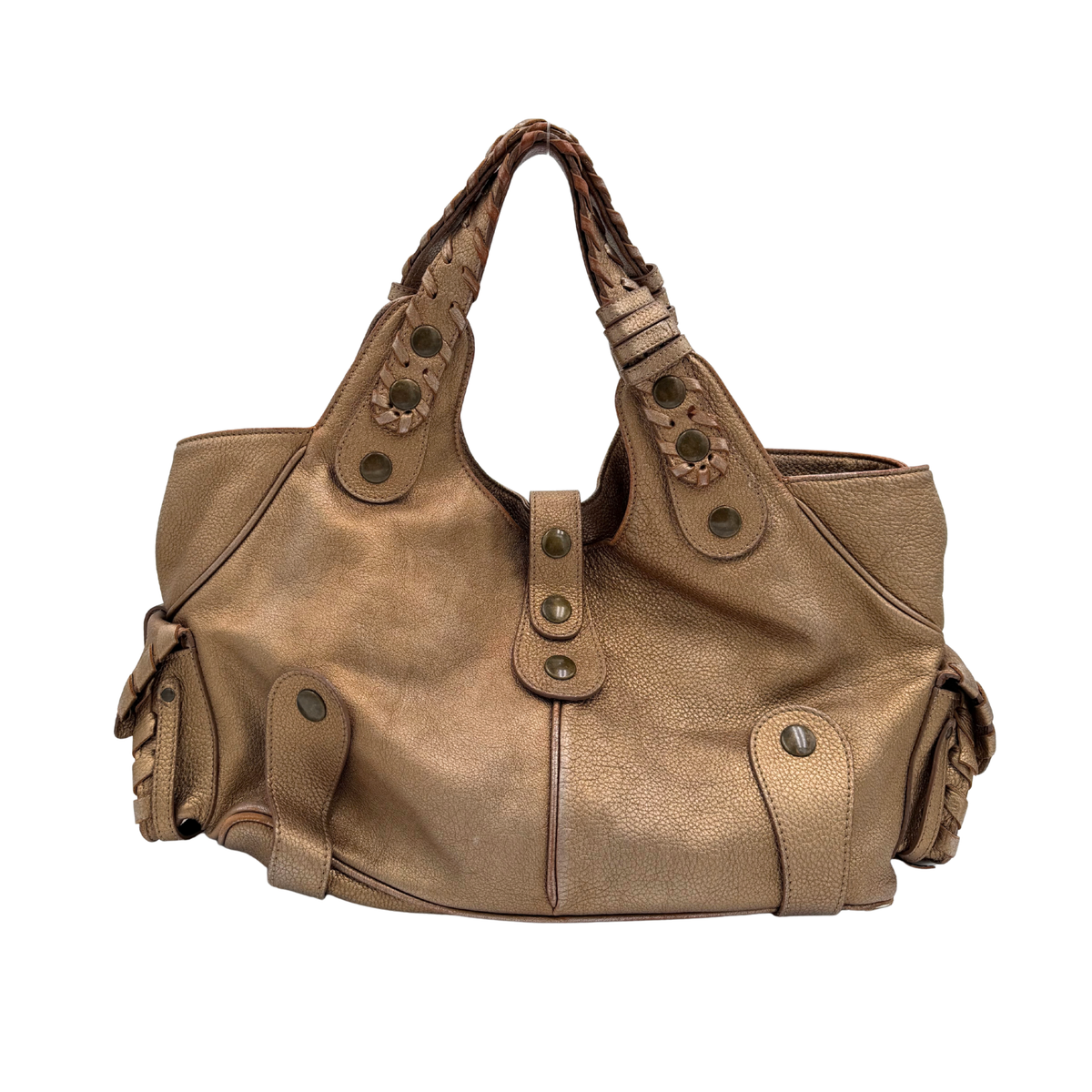 Chloé Metallic Bronze Leather Silverado Bag
