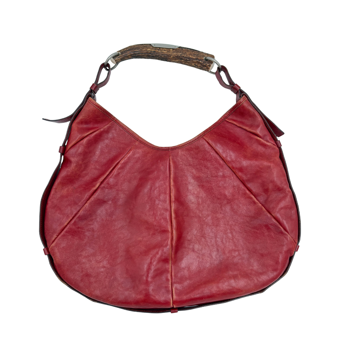 Yves Saint Laurent Burgundy Leather Mombasa Bag