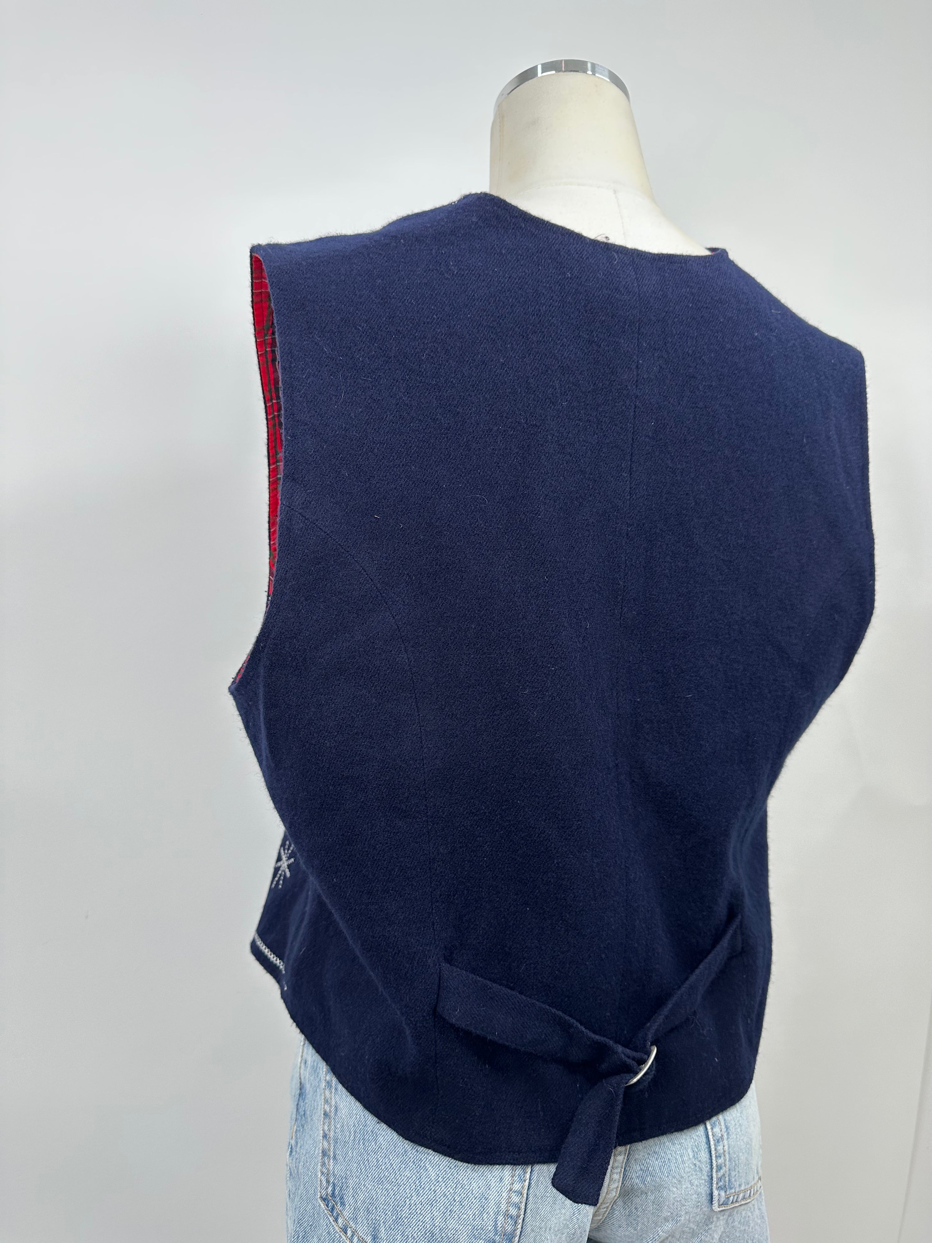 Karen Scott Navy Snowflake Vest