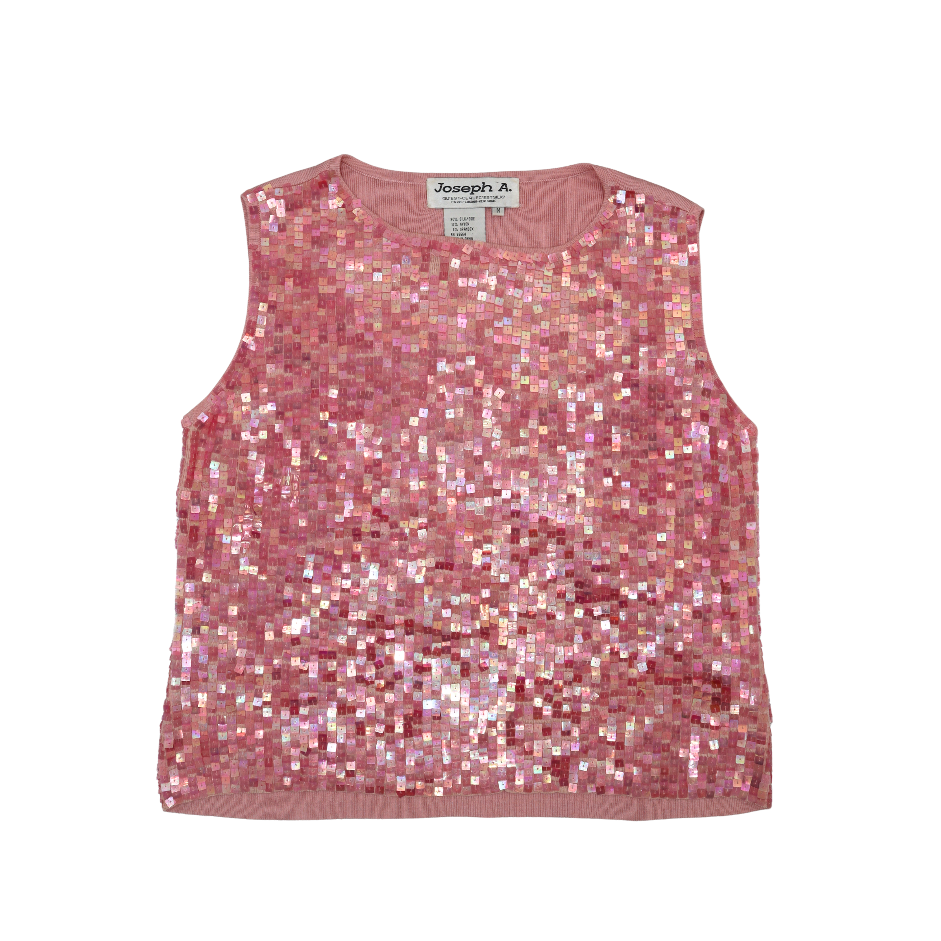Joseph A Pink Sequin Top