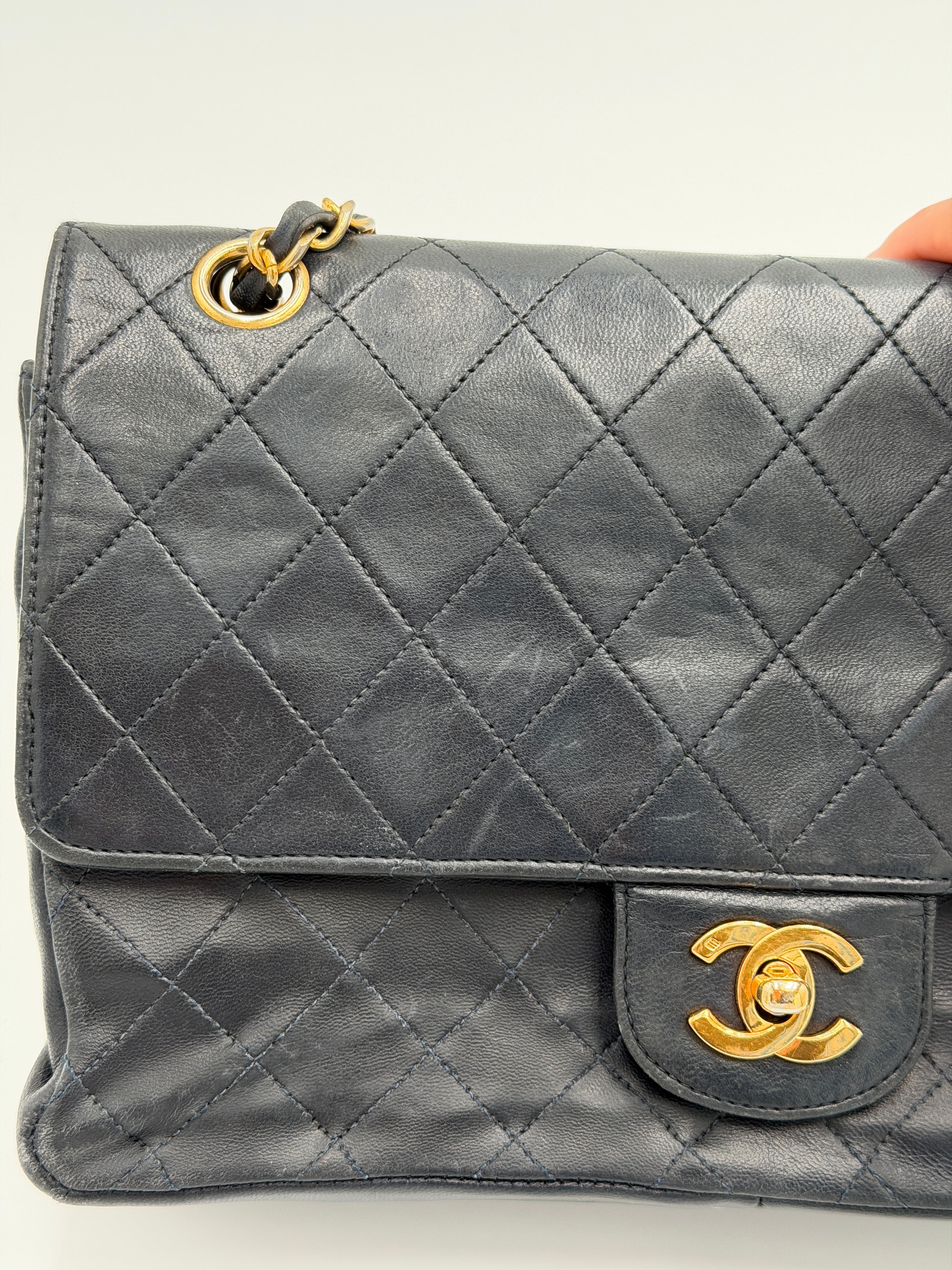 Chanel Navy Double Flap Bag