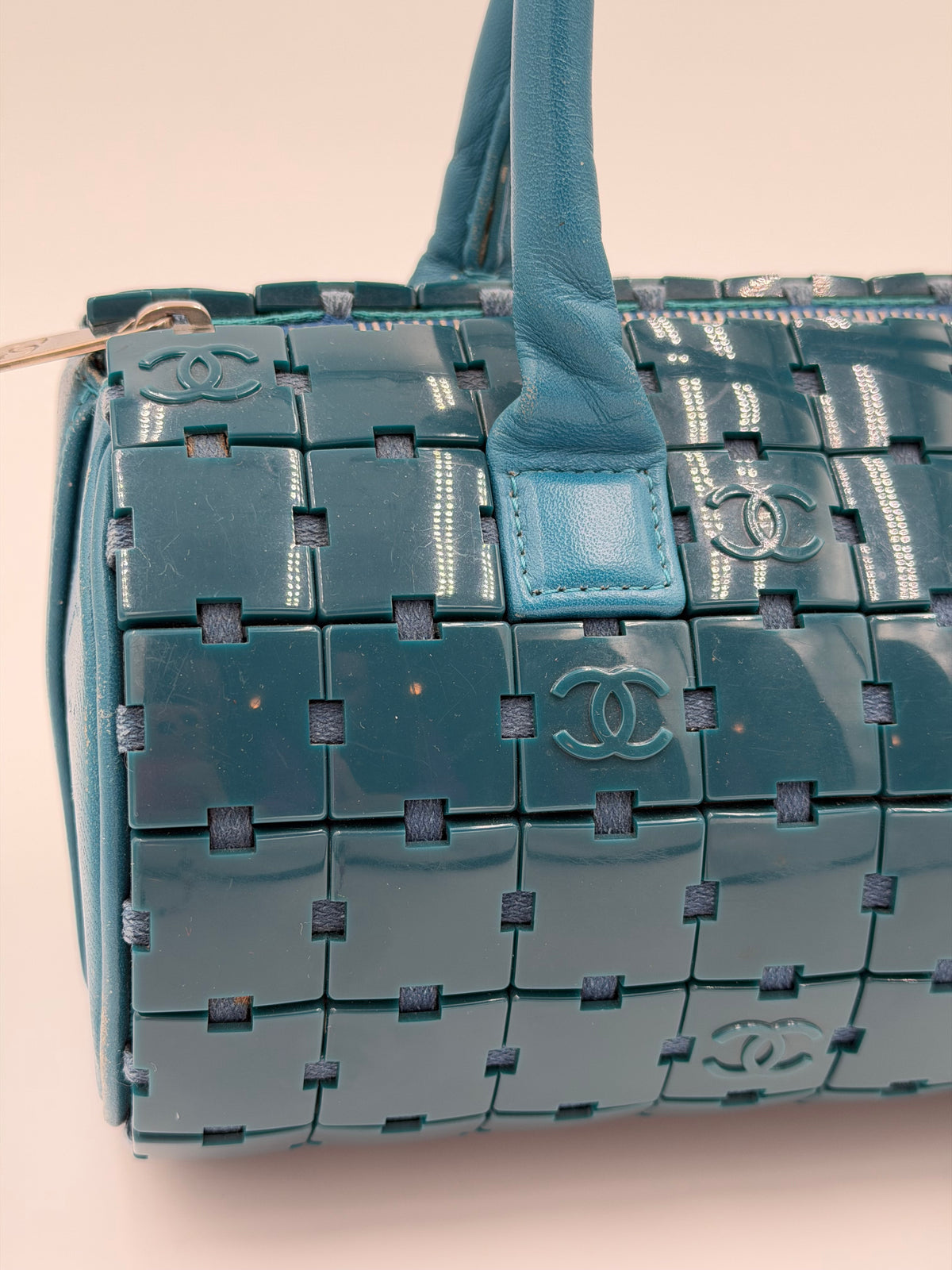Chanel Teal Puzzle Barrel Bag