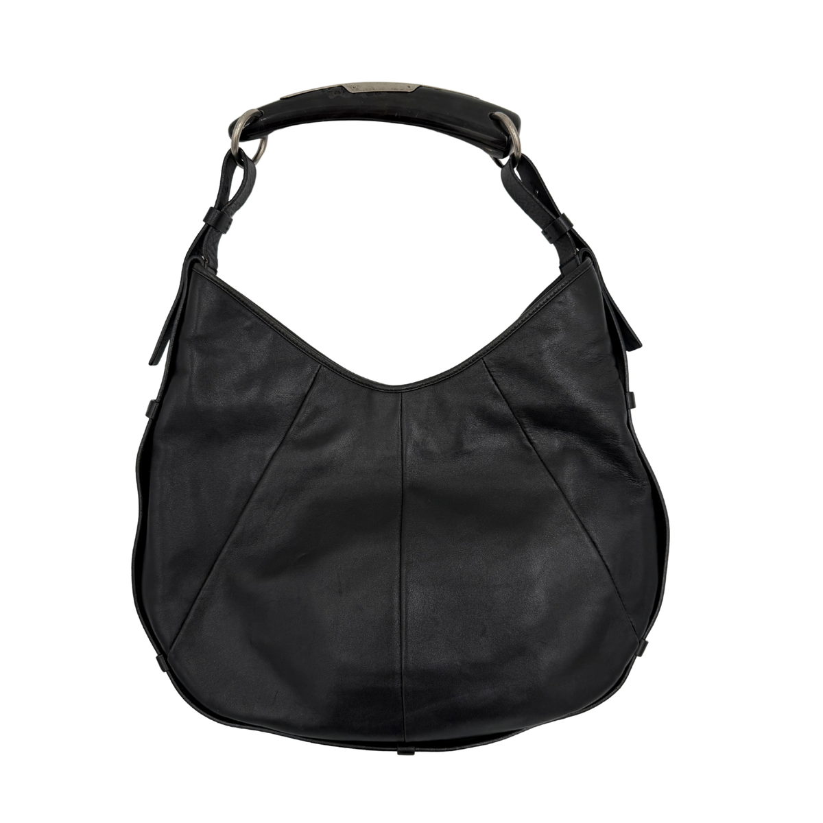 Yves Saint Laurent Black Smooth Leather Mombasa Bag