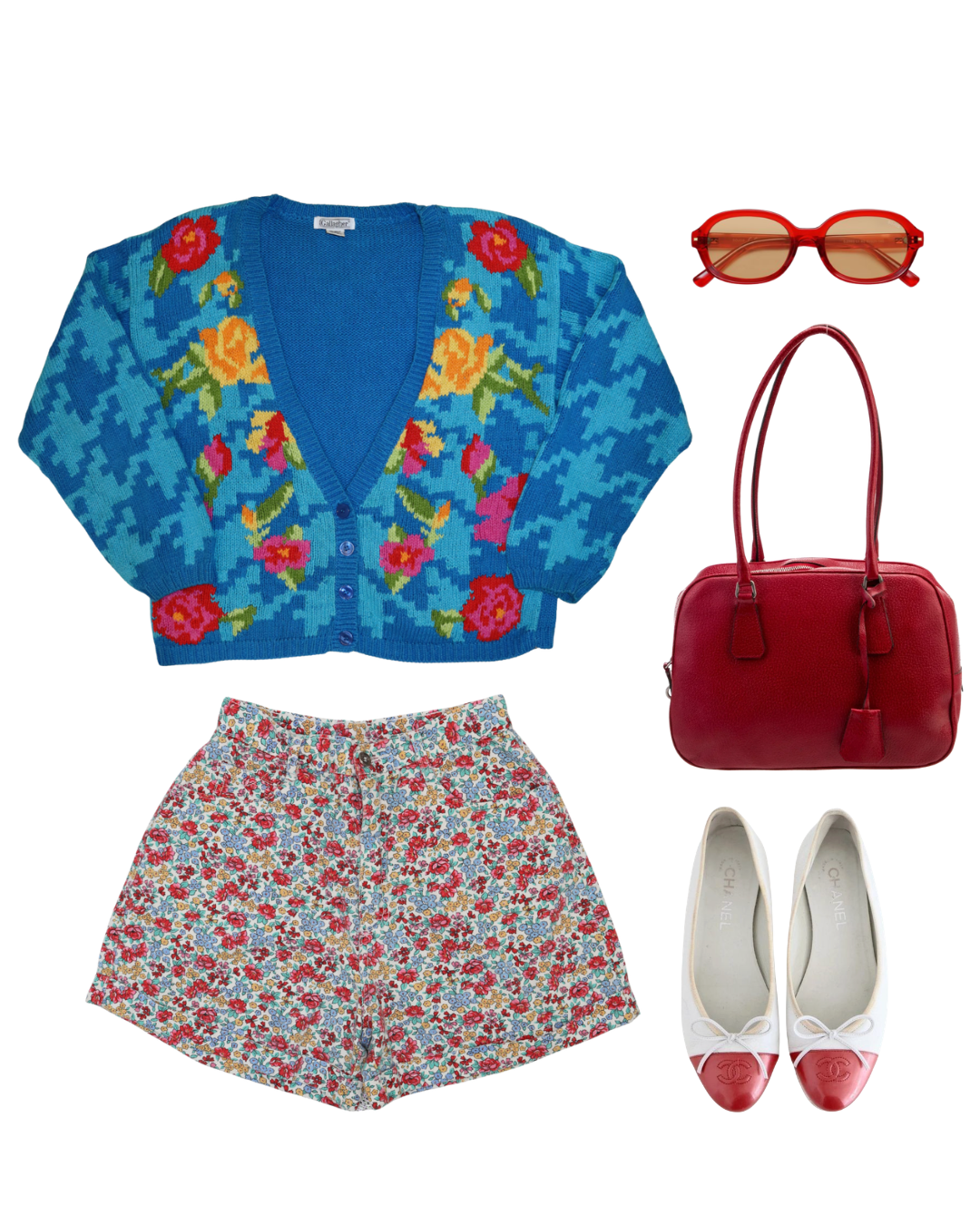 Paris Blue Floral Shorts