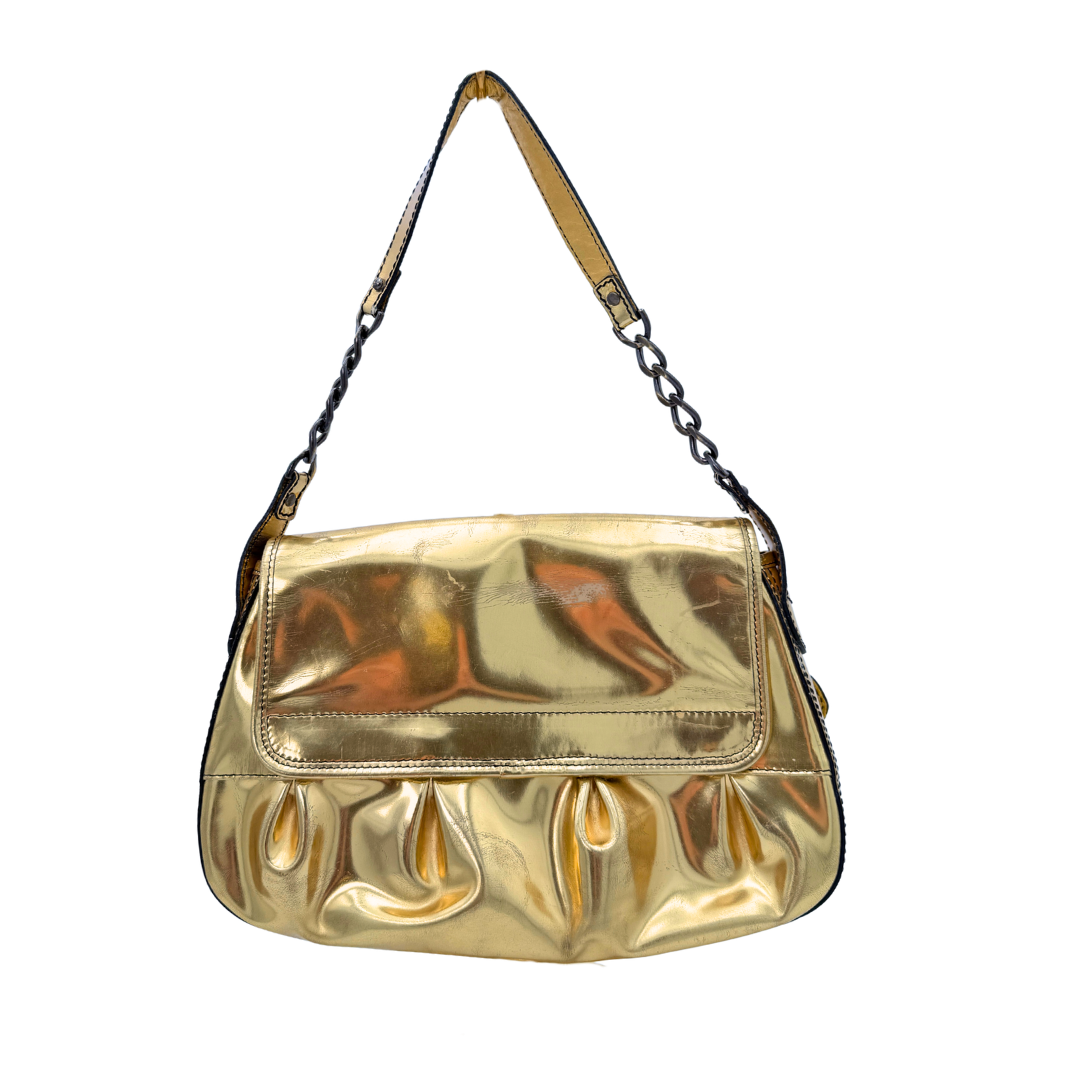 Fendi Gold Metalic B. Bis Buckle Bag