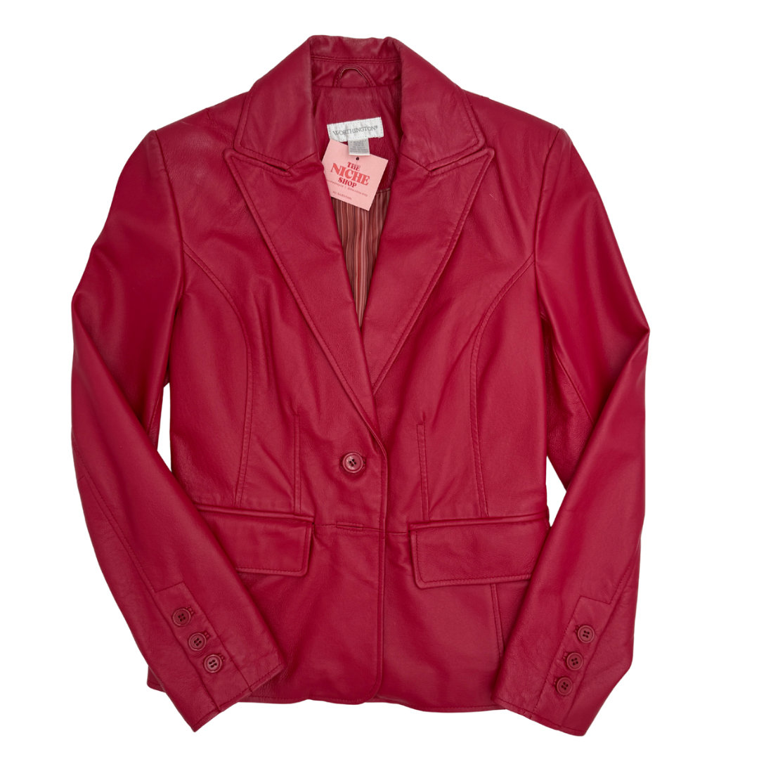 Worthington Red Leather Blazer
