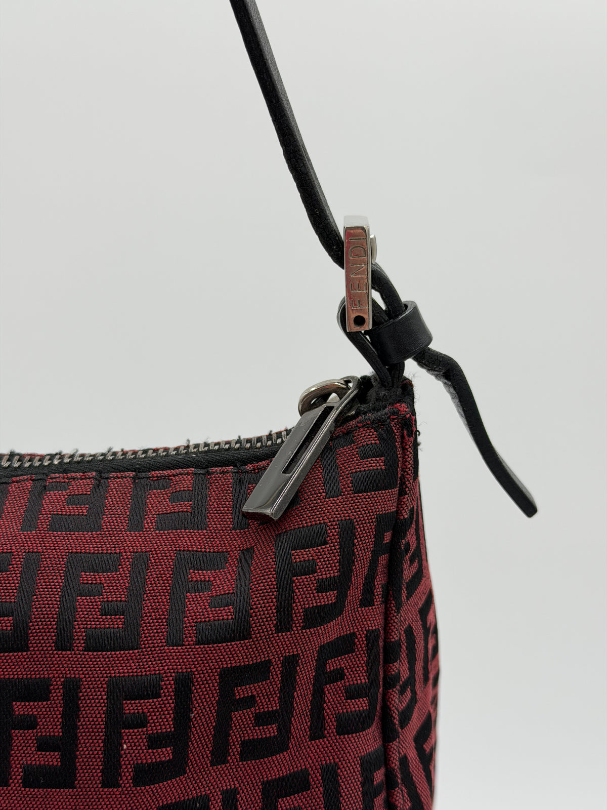 Fendi Burgundy Zucchino Canvas Bag