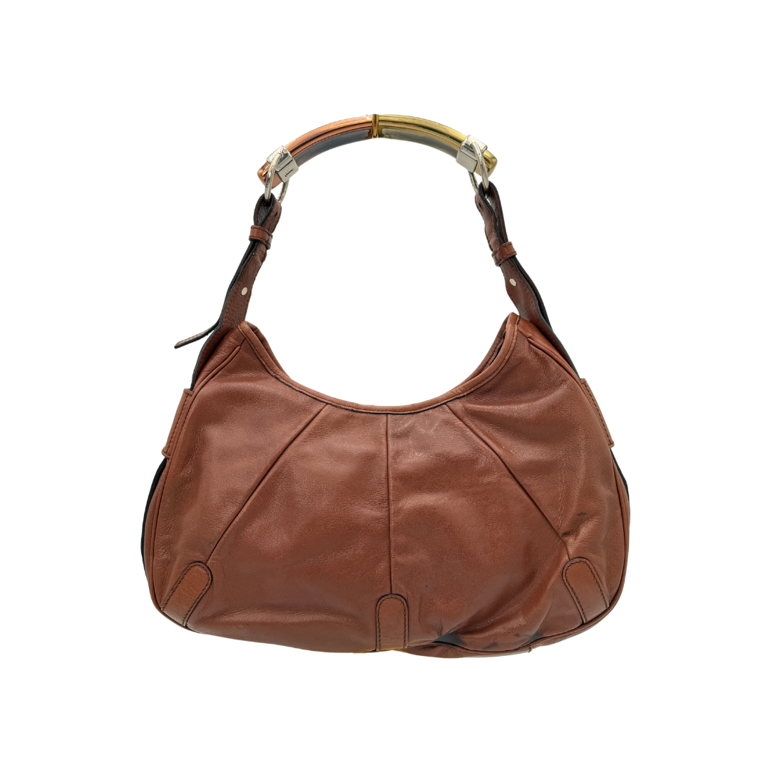 YSL Brown Leather Mombasa Bag