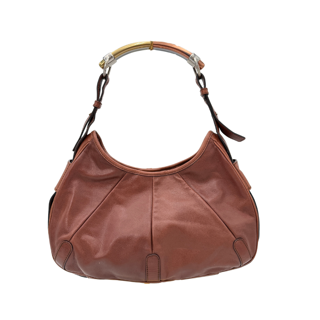YSL Brown Leather Mombasa Bag