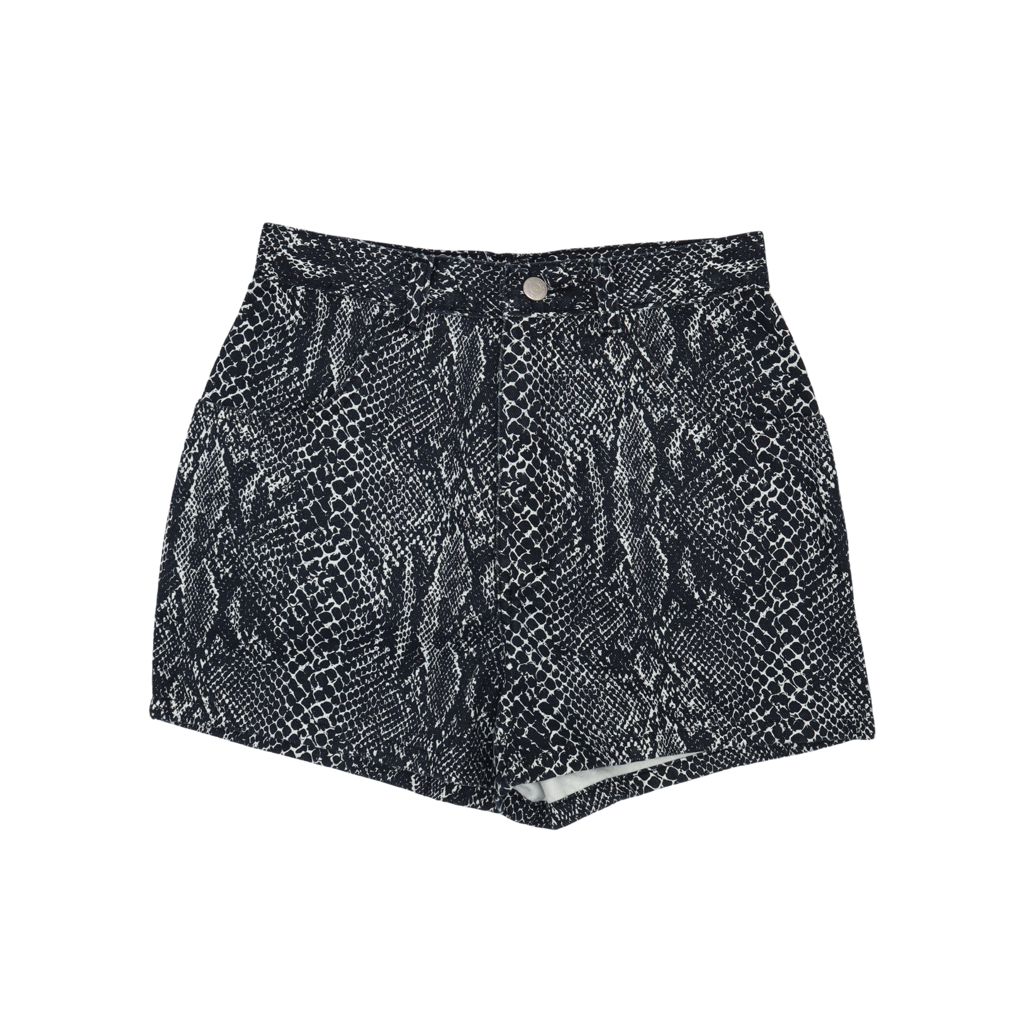 Static Snakeskin Denim Print Shorts