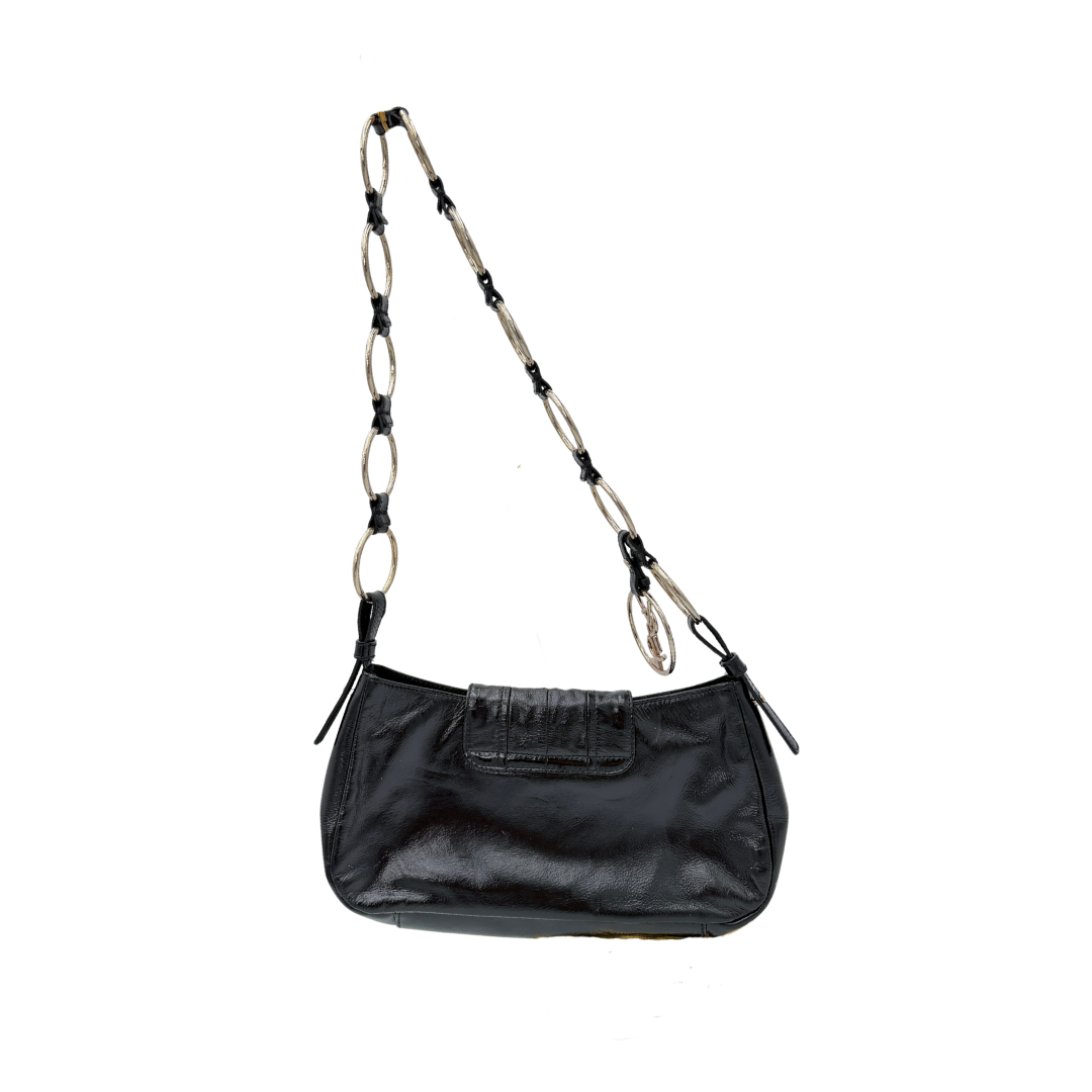 YSL Black Patent Corset Bag