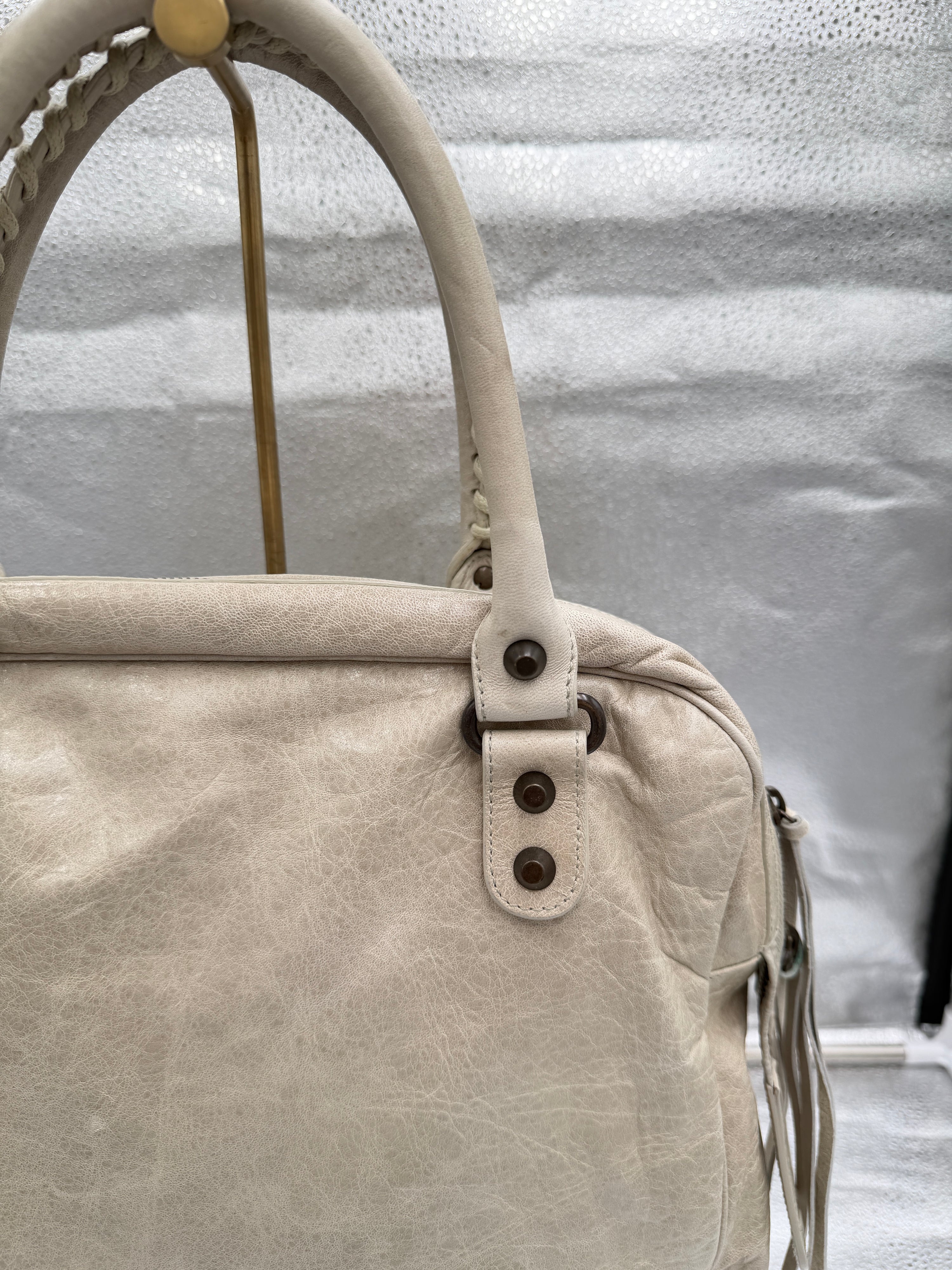 Balenciaga Motocross Classic Lambskin Bowling Bag