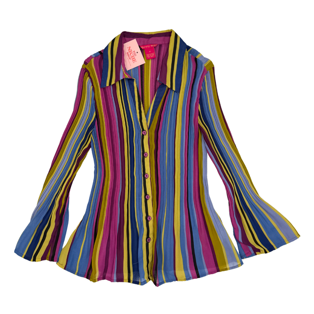 Sunny Leigh Stripe Pleat Top