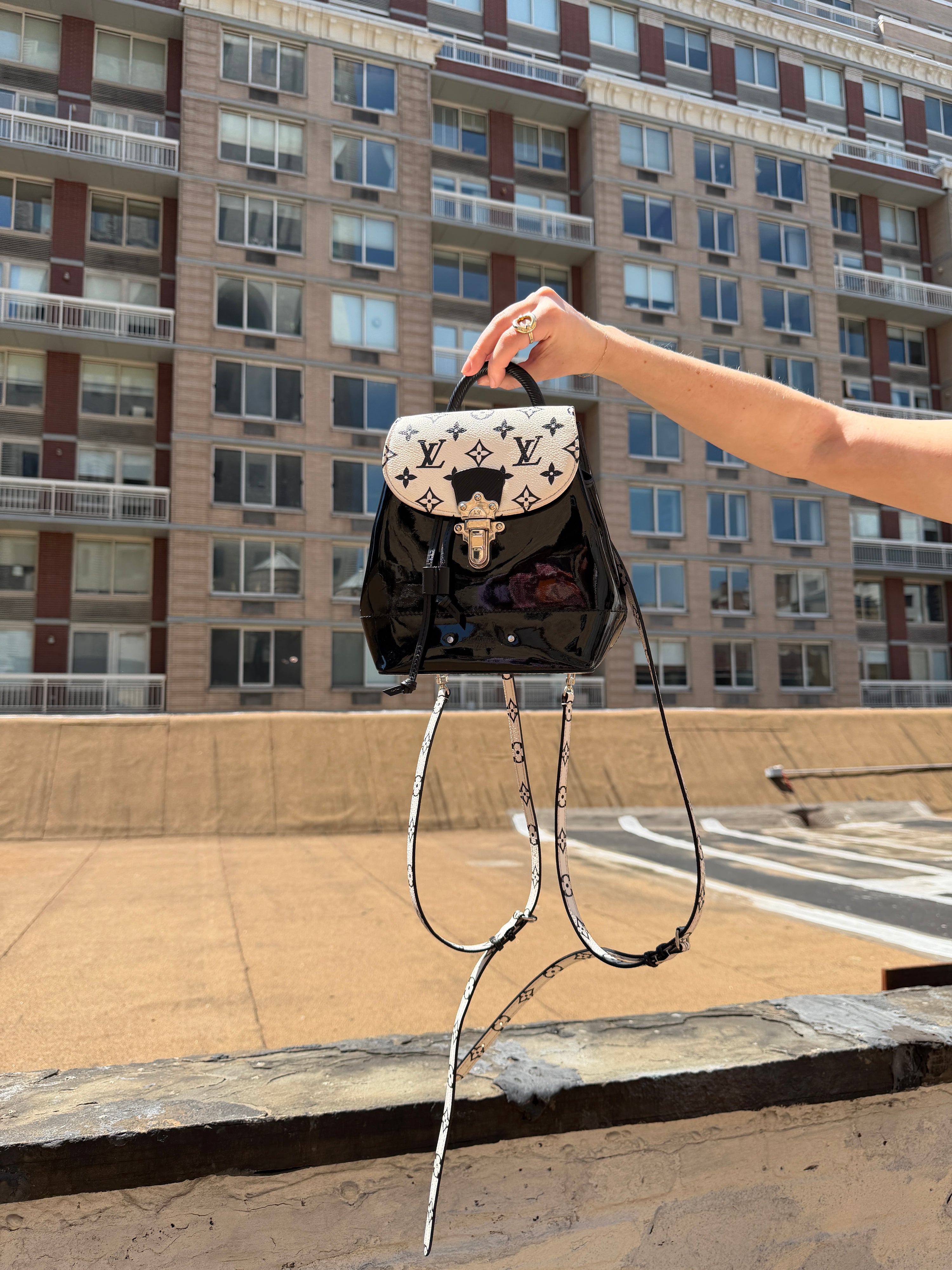 Louis Vuitton Patent Monogram Hot Springs Backpack