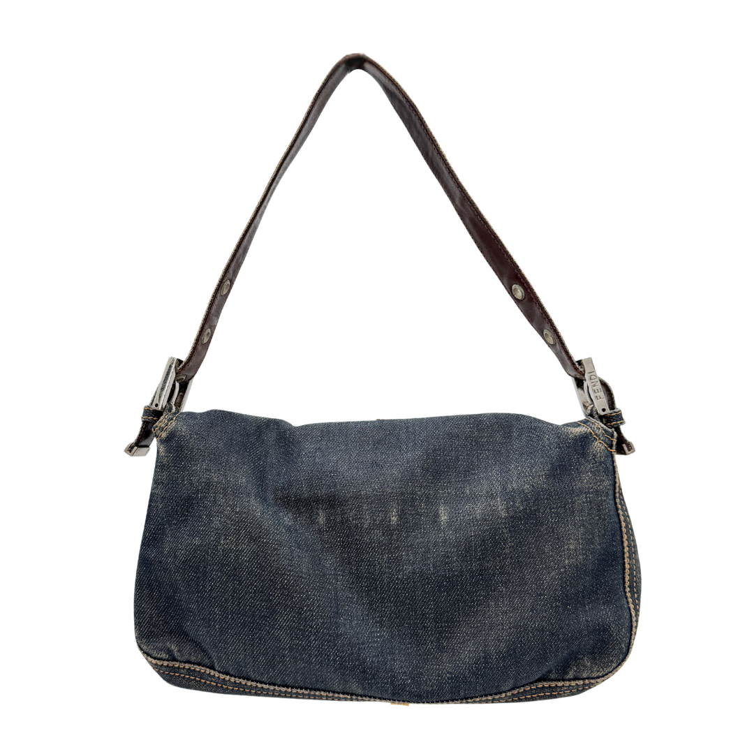 Fendi Blue Denim Baguette