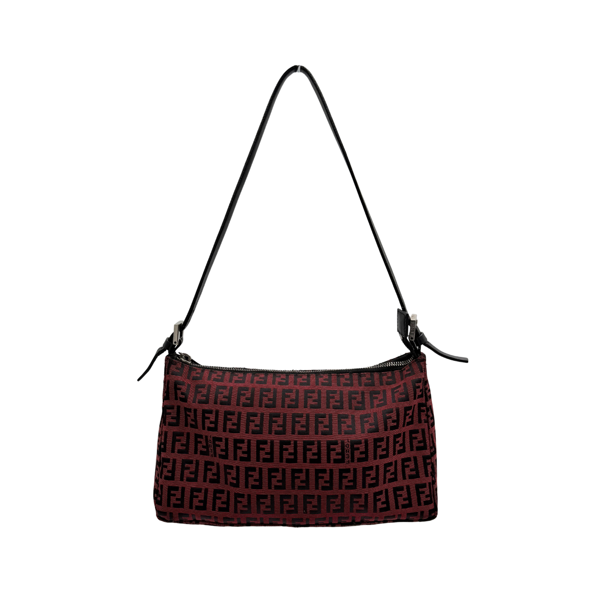 Fendi Burgundy Zucchino Canvas Bag