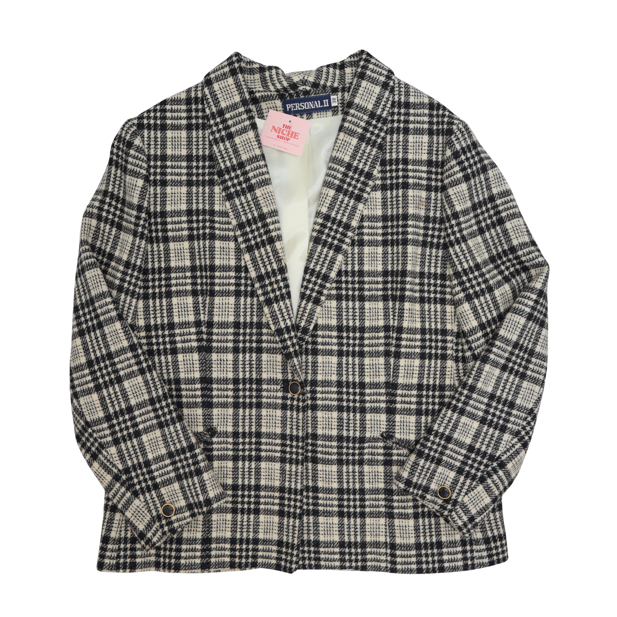 Personal Gray Plaid Blazer