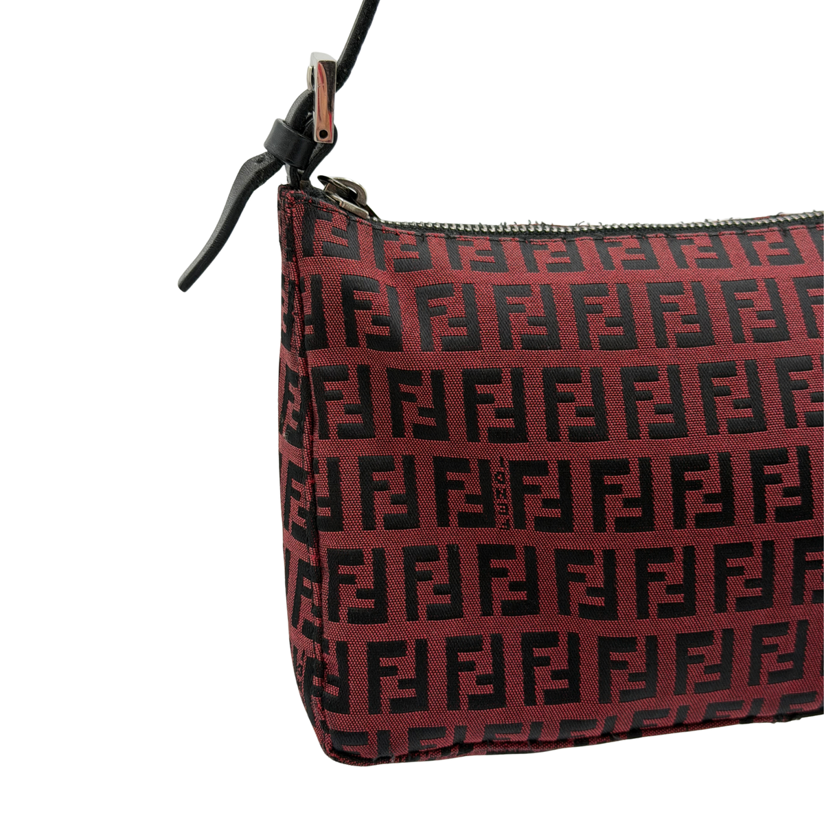 Fendi Burgundy Zucchino Canvas Bag