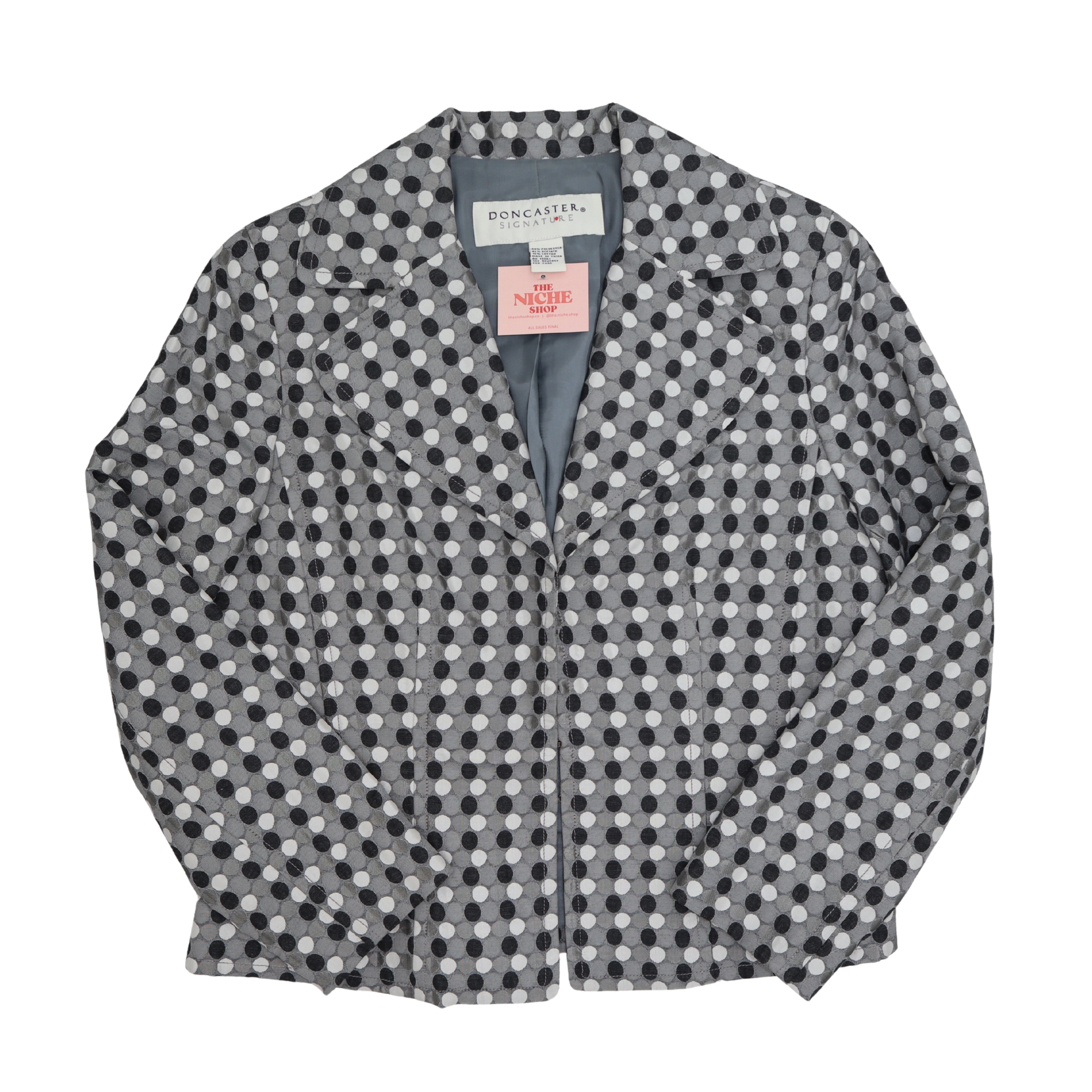 Doncaster Gray Polka Dot Blazer