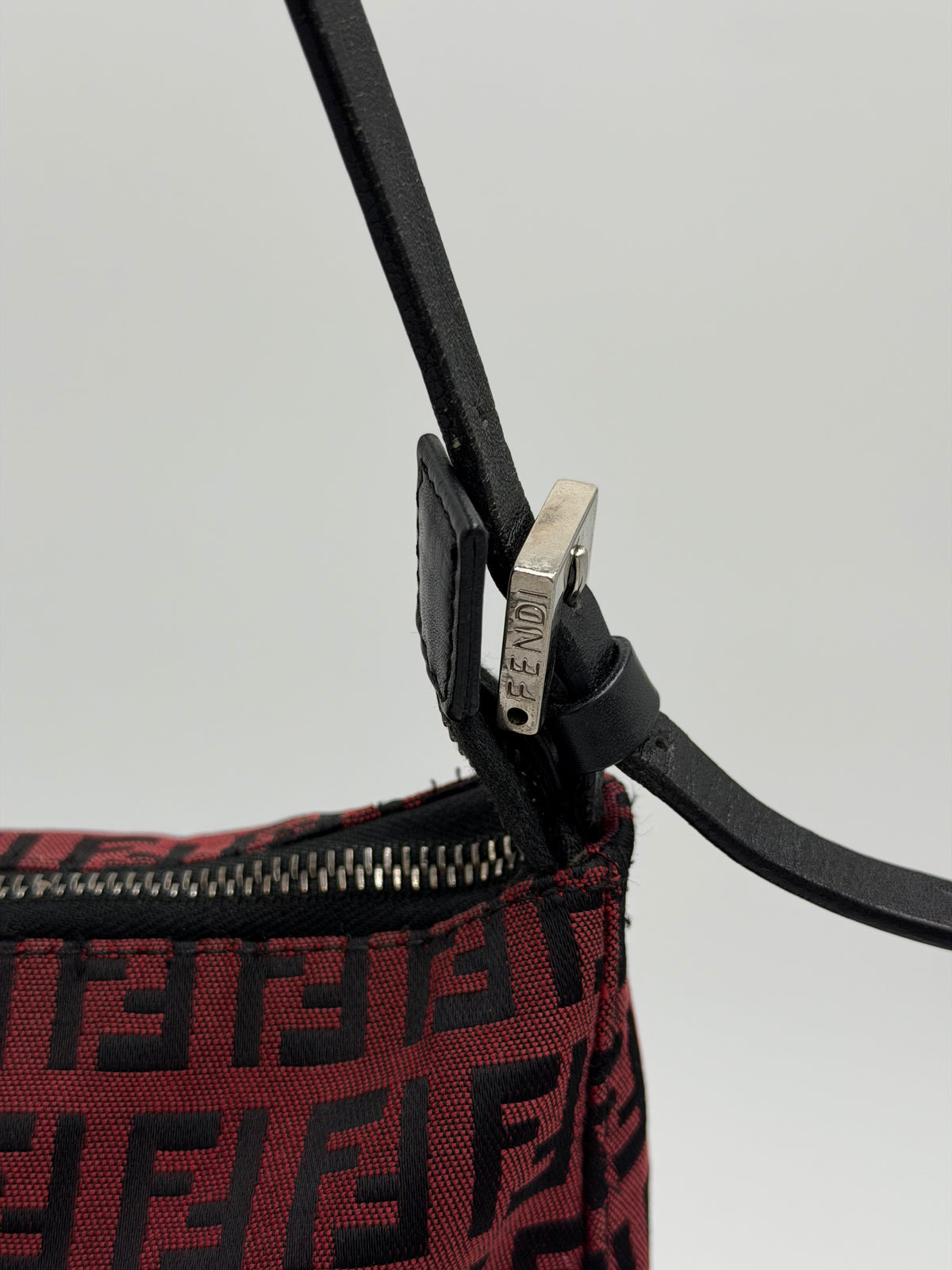 Fendi Burgundy Zucchino Canvas Bag