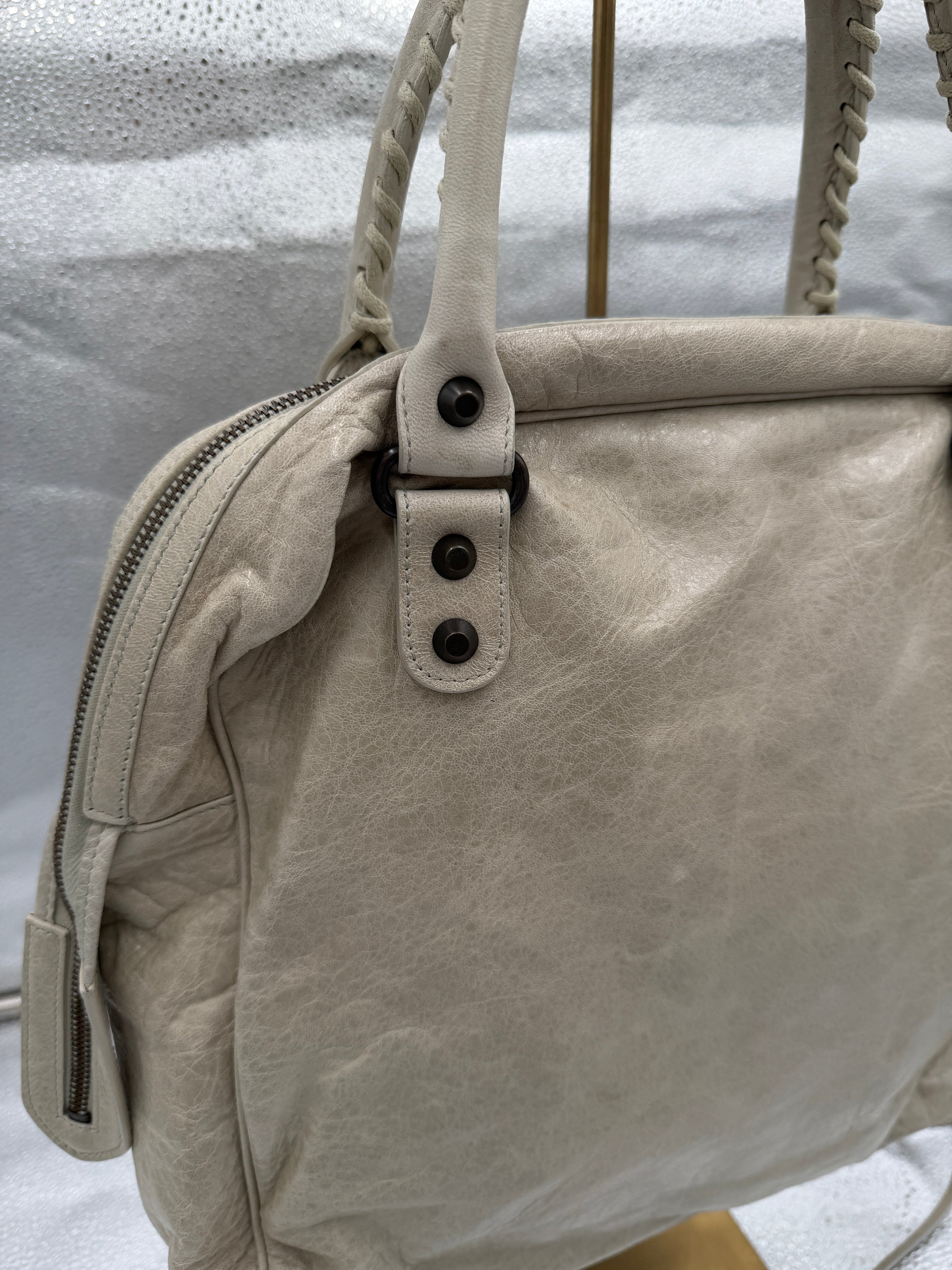Balenciaga Motocross Classic Lambskin Bowling Bag