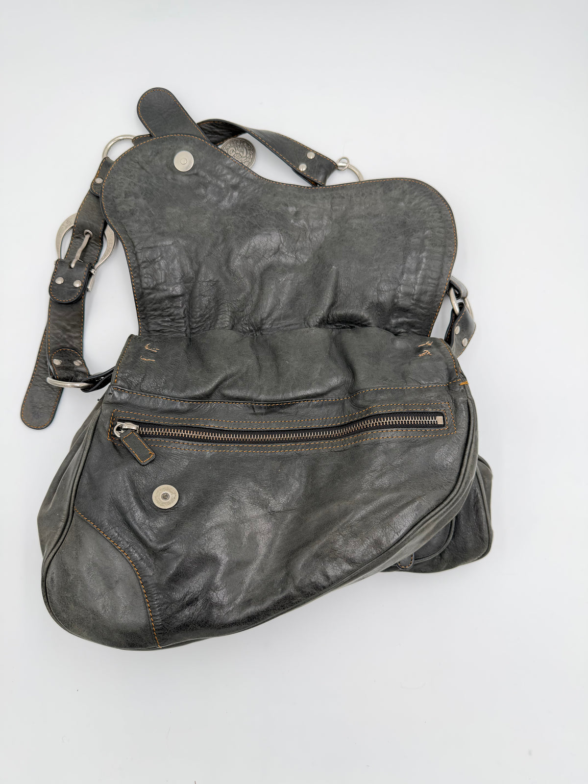 Christian Dior Leather Gaucho Saddle Bag