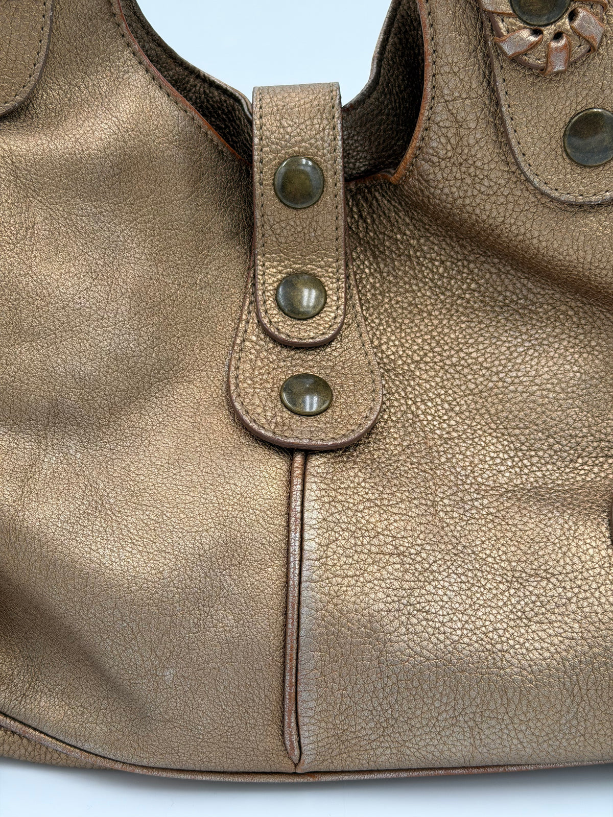 Chloé Metallic Bronze Leather Silverado Bag
