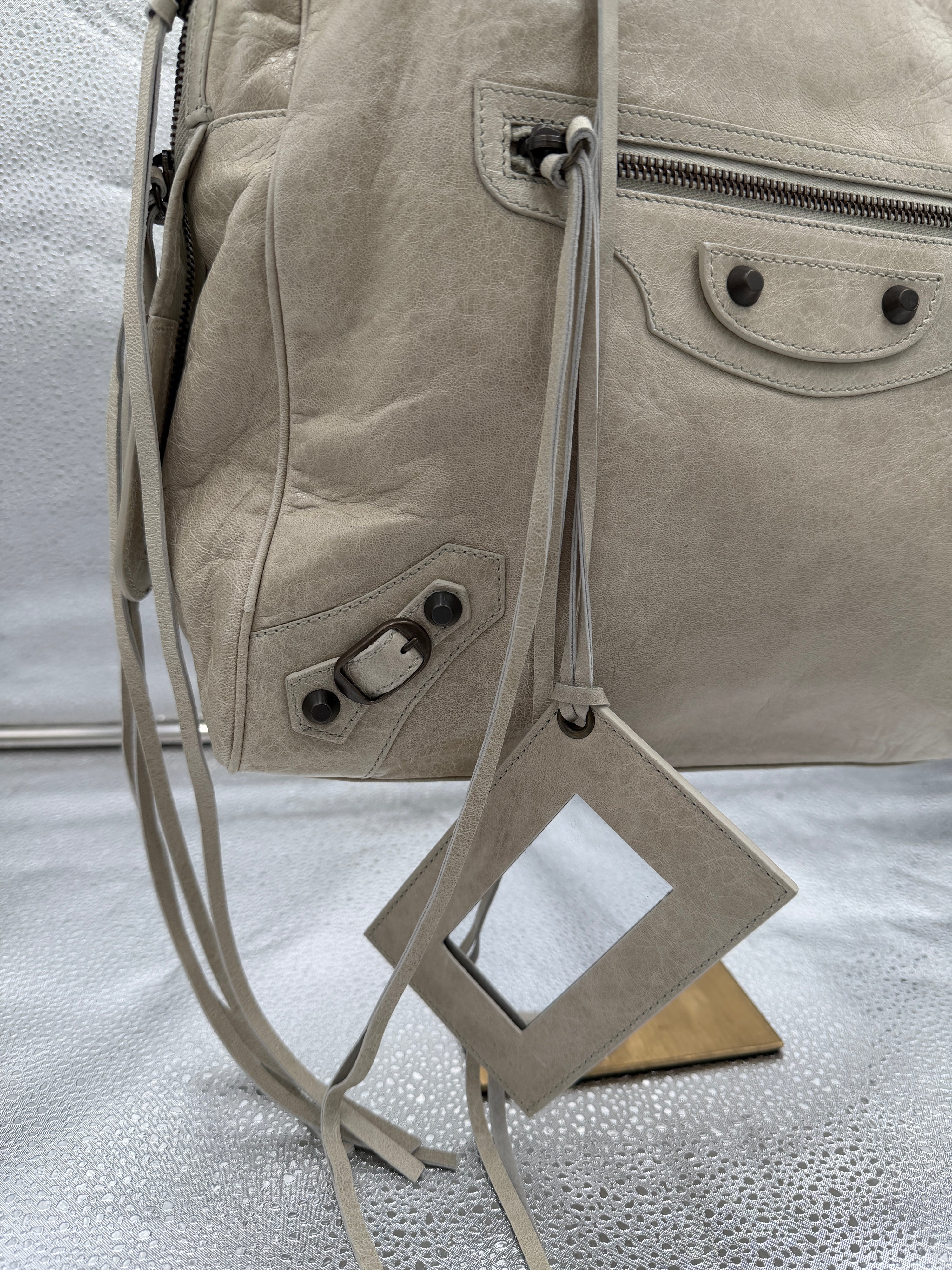 Balenciaga Motocross Classic Lambskin Bowling Bag