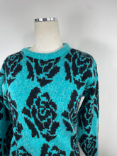 Load image into Gallery viewer, EZ Spirit Teal Flower Sweater
