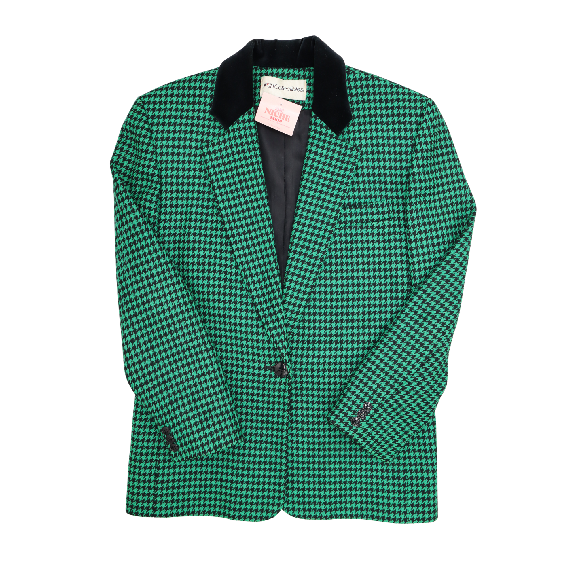 JH Collectibles Green Houndstooth Blazer