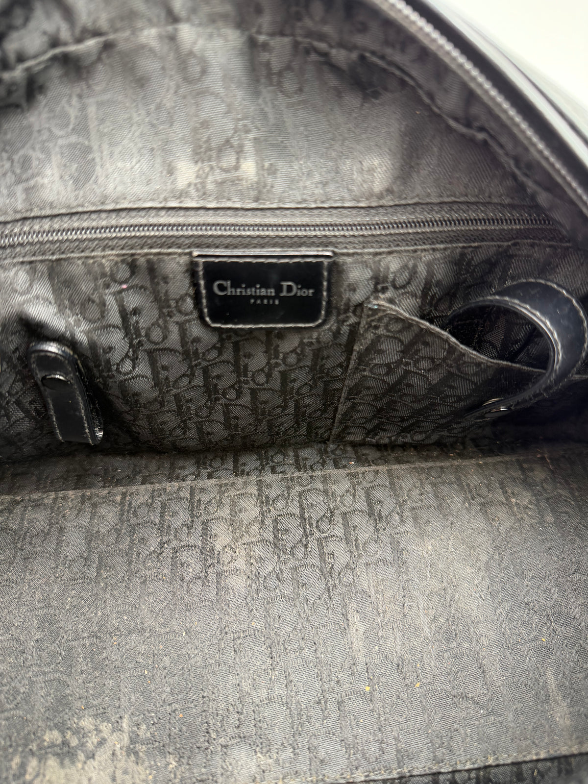 Christian Dior Black Gambler Dice Bowler Bag
