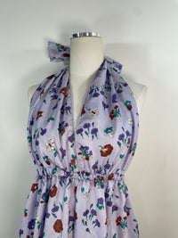 Purple Flower Print Jumpsuit