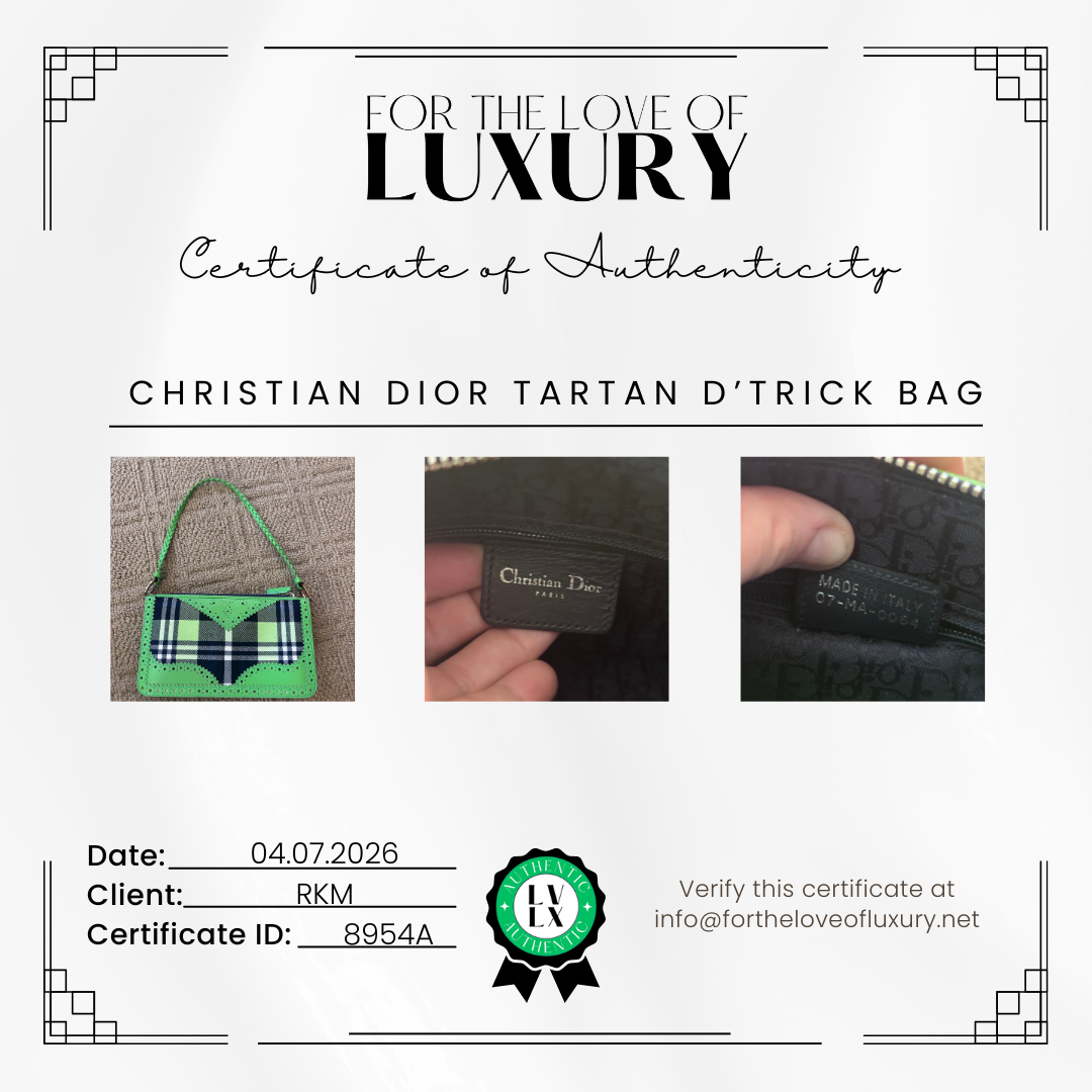 Dior Green Plaid Canvas D'Trick