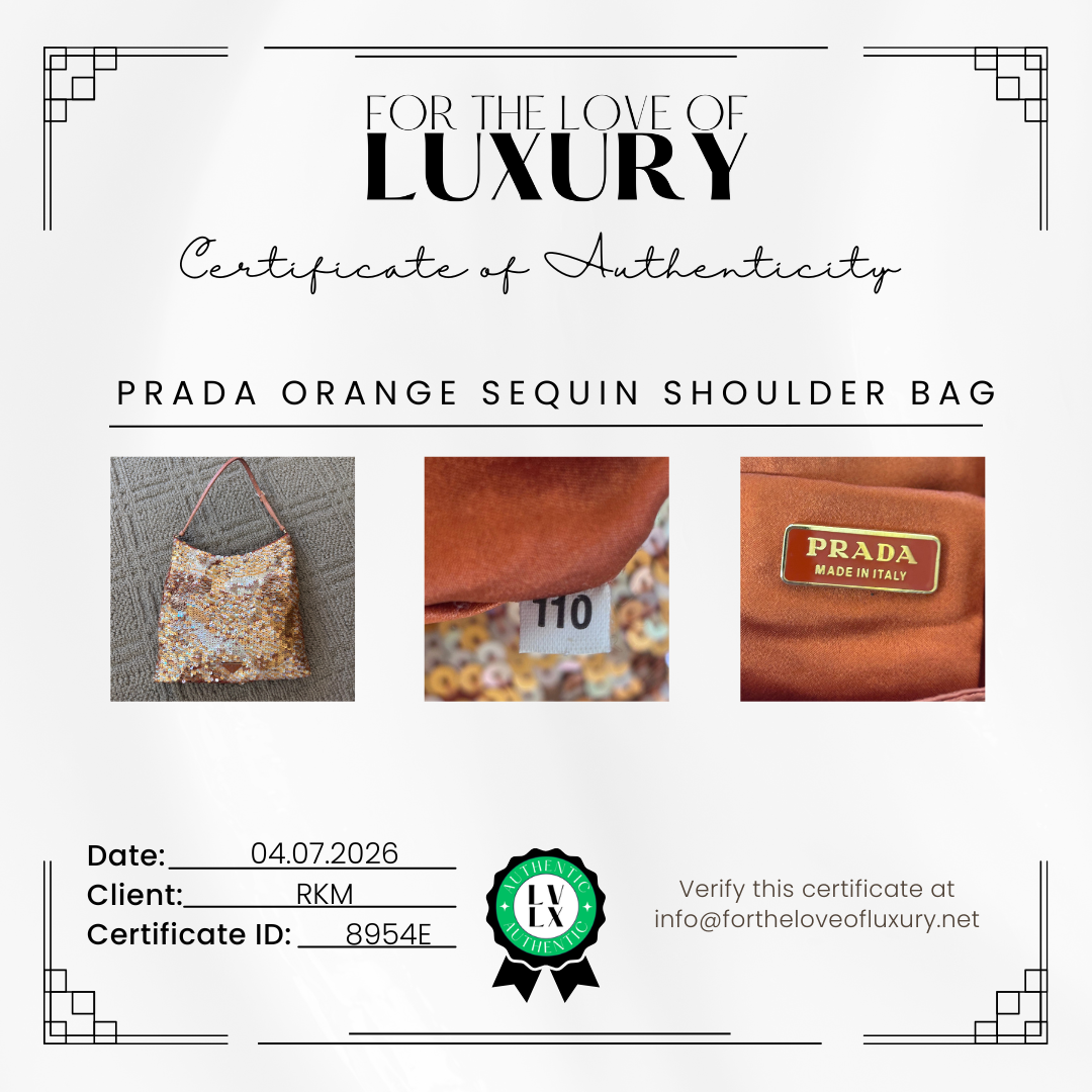 Prada Orange Sequin Mini Shoulder Bag