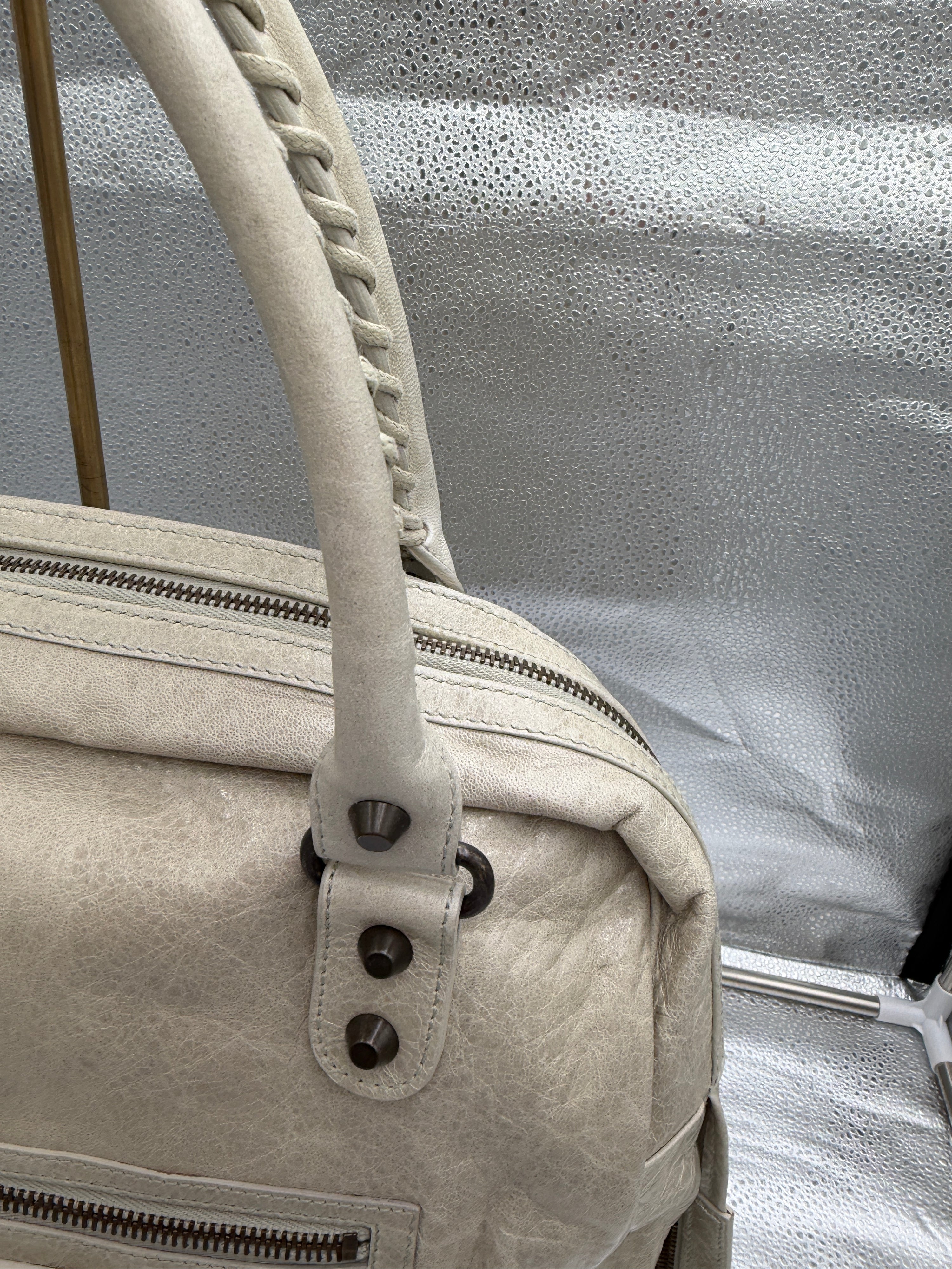 Balenciaga Motocross Classic Lambskin Bowling Bag